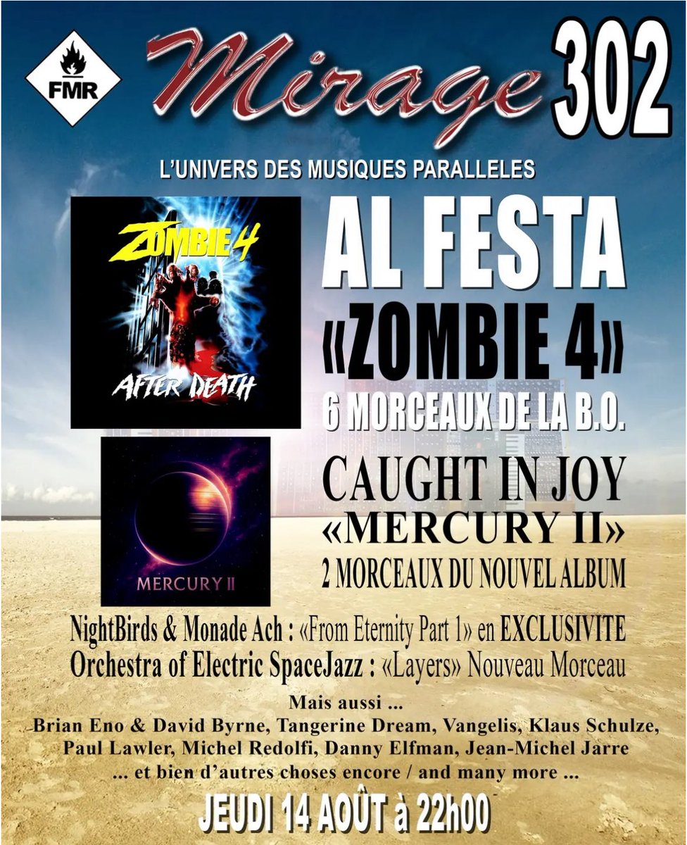 FmrMirage's tweet photo. ℳ𝓲𝓻𝓪𝓰𝒆 #303

Ce soir vers 22h en DAB+ ou sur le streaming internet de Radio FMR ( https://t.co/bbZy5ShETj ), ℳ𝓲𝓻𝓪𝓰𝒆 passera un long morceau de "The Worst Bassline i have ever heard" l’album de RMI et 2 morceaux de "Live in Schwerin 20250308" l’album de Tabo Tago. https://t.co/EPeWHQhA9b