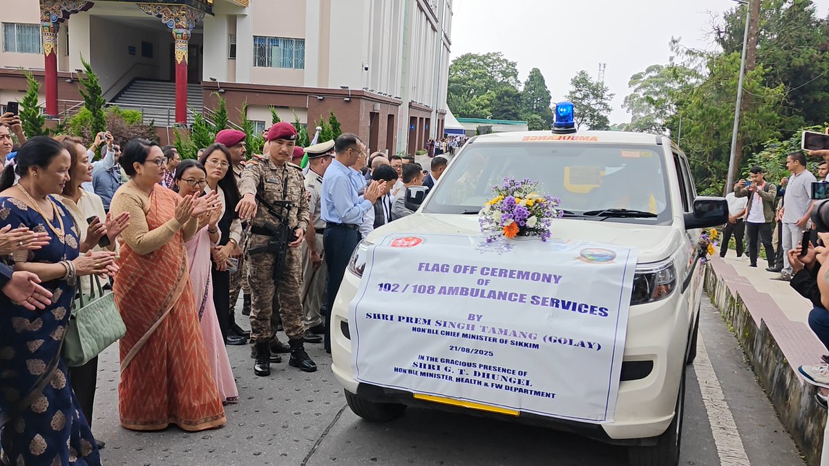 campngo2001's tweet photo. We are honored to share that the expansion of our Emergency Ambulance Services in Sikkim was officially flagged off by the Honorable Chief Minister of Sikkim, Shri Prem Singh Tamang (Golay). 
hashtag#Sikkim hashtag#Ambulance #108 #102 hashtag#CAMPION https://t.co/YwN4EmYxvS