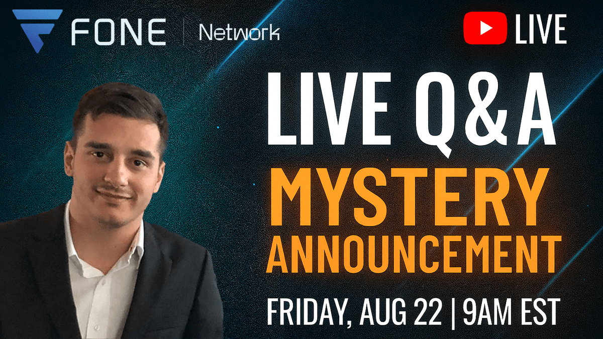 Hello Everyone,

Exciting News!

Join us this Friday, August 22 at 9 AM EST for a LIVE YouTube Q&amp;A with our Founder &amp; CEO, Ivan Likov.

We’ll be discussing the latest updates, answering your questions, and unveiling a mystery announcement you won’t want to miss!

Set your