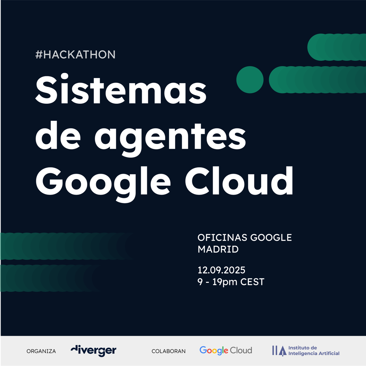 Diverger_ai's tweet photo. Apúntate a nuestro #Hackathon, obtén acceso anticipado a #Agentspace de @GoogleCloud_ES y forma parte de un equipo que construirá su propuesta sobre uno de estos tres retos:
⭐️ Agente de Deep Research. Un sistema que colabora para investigar a fondo cualquier temática.
⭐️ Agente por interlocución de voz. Diseñado para casos de uso como gestión de reservas, cobros, soporte, etc.
Y si crees que se te quedan cortos y que puedes llevar la competición al next level...
⭐️ Reto de temática libre. Tú pones la idea. Nosotros te damos las herramientas.
📝https://t.co/Kw6lr72Sse