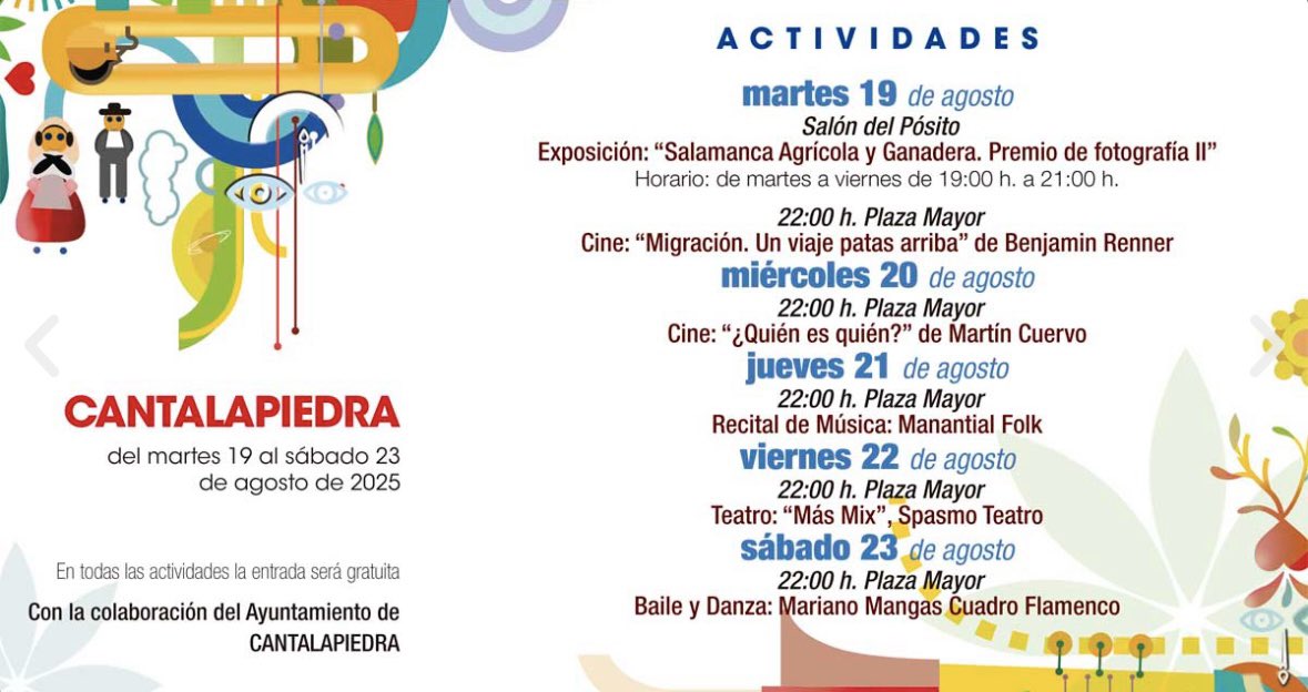 Viernes 22 de agosto a las 22:00
#Cantalapiedra #Salamanca