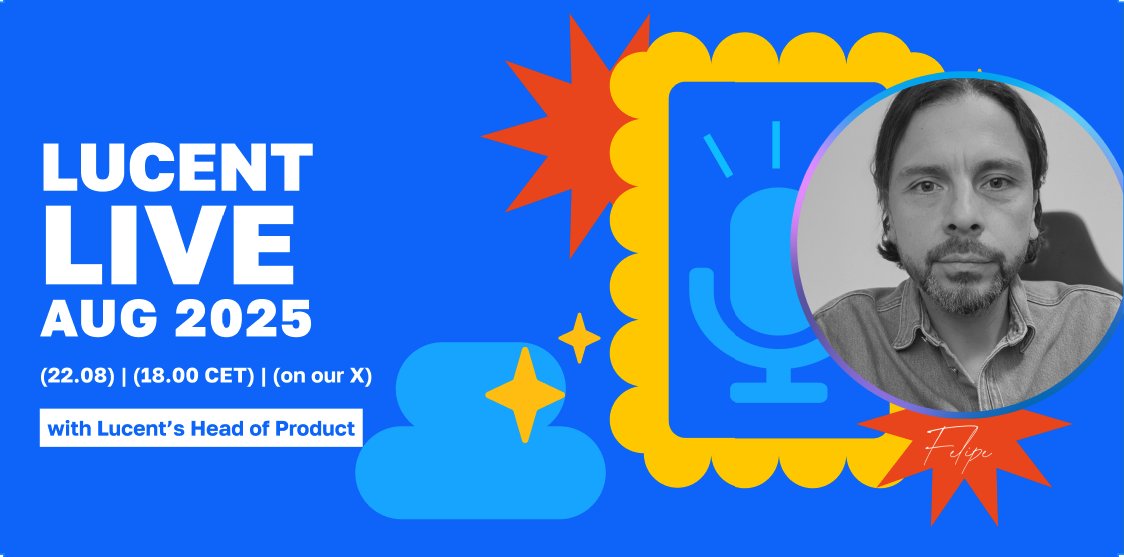 Calling on our community! Come tomorrow to catch up on the latest Lucent news together with our Head of Product! Tomorrow Friday2⃣1⃣ 🎙️☀️ Great Way to start the Weekend! 
#AMA#LucentLive#Update#SVM