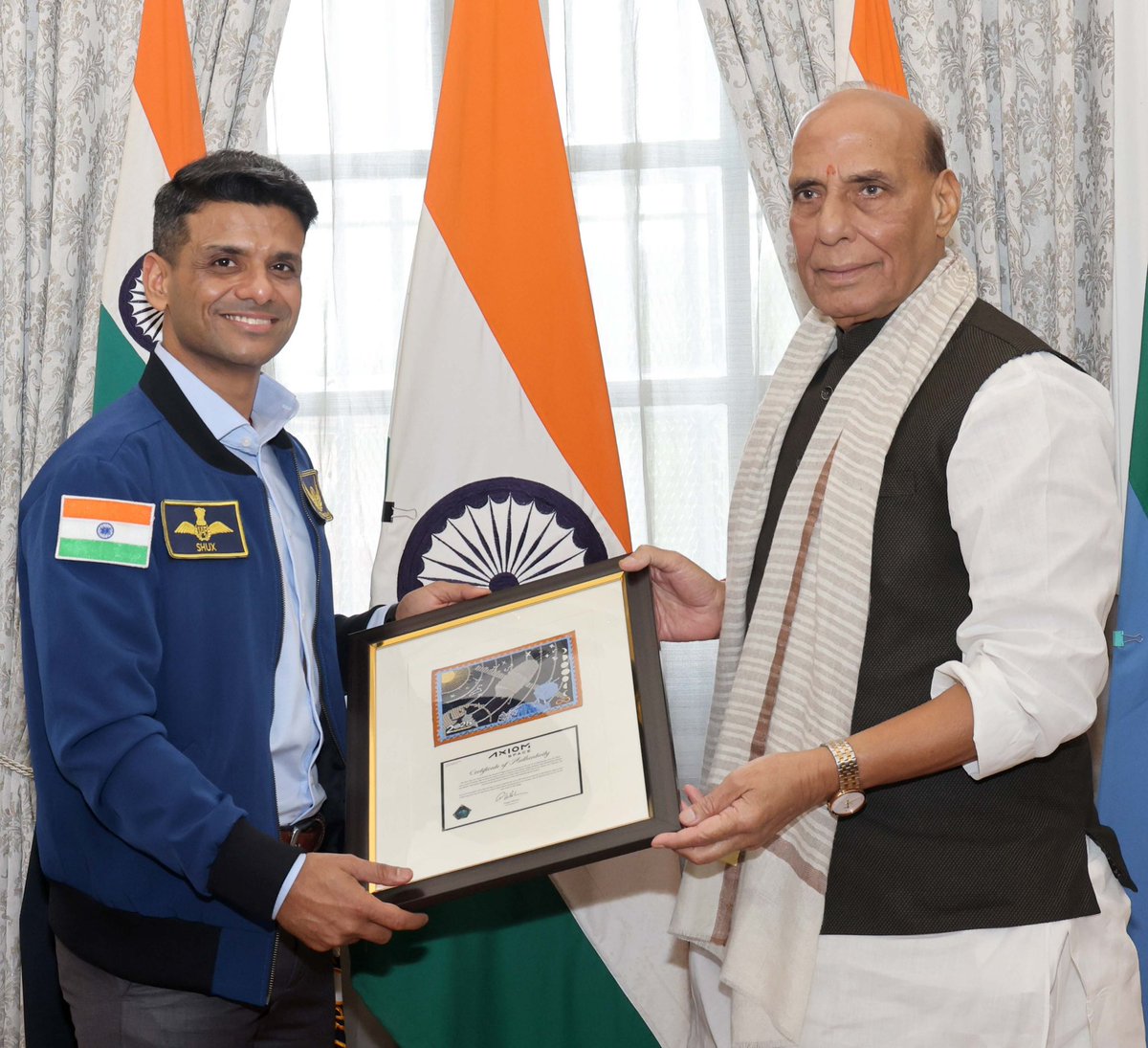 Delighted to meet Gp Capt Shubanshu Shukla, the first Indian Astronaut, on-board International Space Station. We discussed his inspiring space journey, the vital experiments he undertook in orbit, advances in science and technology, and the road ahead with India's pioneering