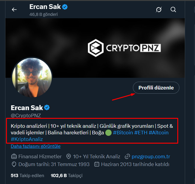 CryptoPNZ's tweet photo. Bio kısmına  “#CryptoPNZ Sıkı Takipçisi Fark Yaratır (@CryptoPNZ)” yazan dostları ayrı bir yere koyuyorum.

Bio derken profilinizdeki açıklama kısmına ekleyin reisler 🫶 https://t.co/qfWYkRcZuj
