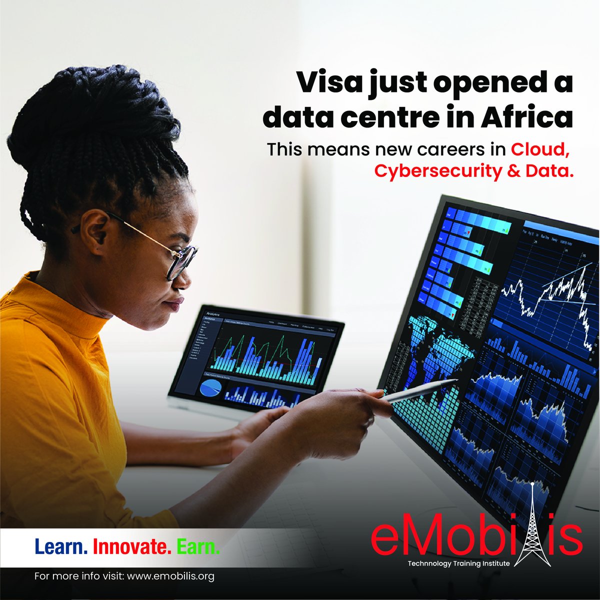 Visa just launched its first African data centre, backing the continent’s $1.5 trillion digital payments future.​

That means more demand for:​

1. Data specialists​
2. Cloud engineers​
3. Cyber defenders​
4. System architects​

Now is the time to skill up.​

#Tech #eMobilis