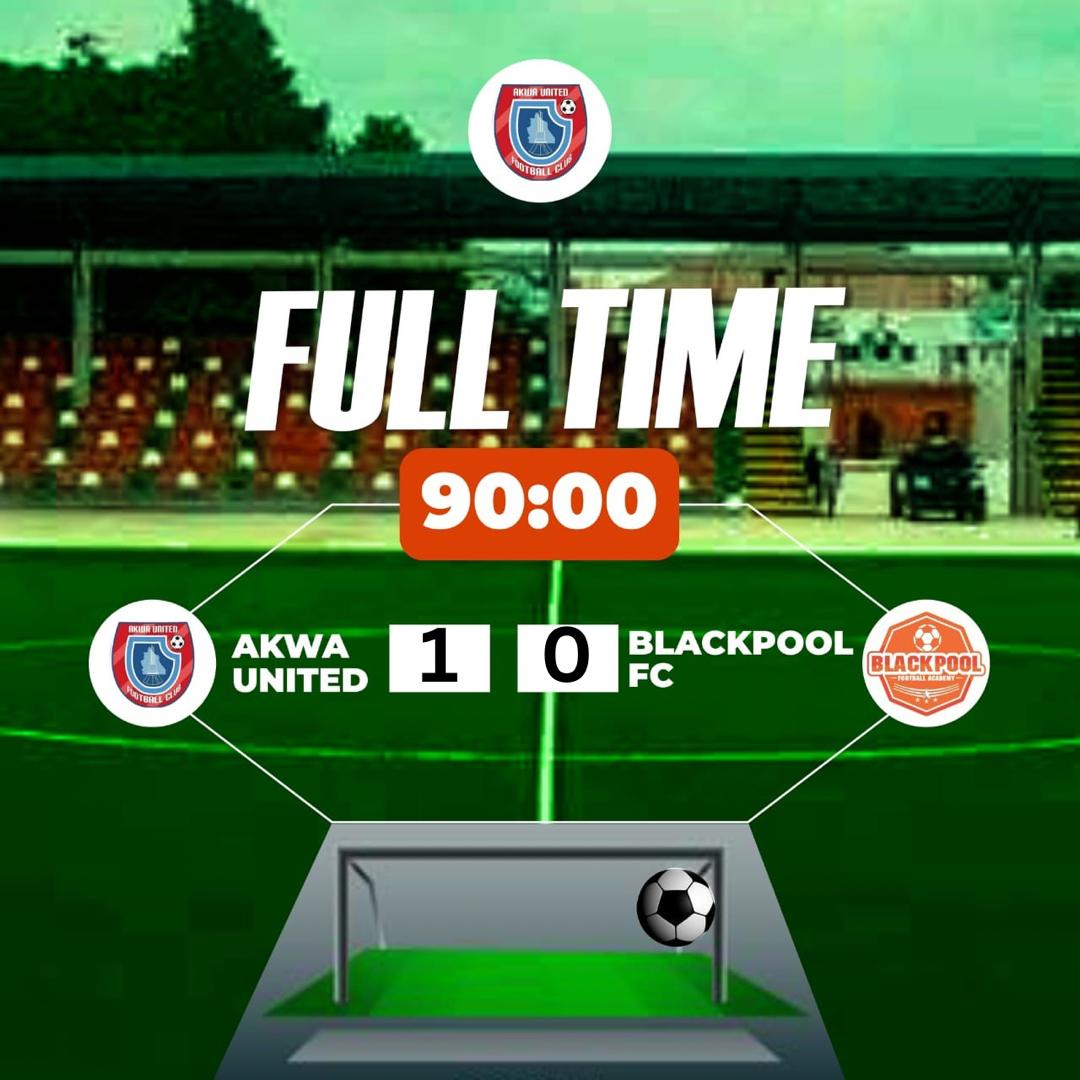 Full Time

Akwa United 1-0 Blackpool FA

📌*Akwa United/AKSFA Pre-Season Tournament*