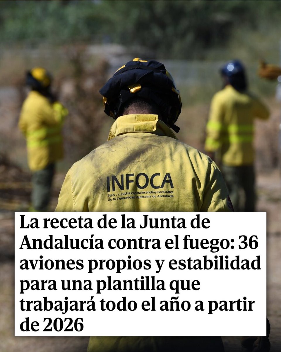 PP de Andalucía (@ppandaluz) on Twitter photo 🔥 La receta de Andalucía con <a href="/JuanMa_Moreno/">Juanma Moreno</a> contra el fuego: 36 medios aéreos y una plantilla que trabajará todo el año.
Nuestra tierra cuenta con 4.700 profesionales y una flota renovada de transporte de personal, con 282 nuevos vehículos.
elmundo.es/andalucia/2025… 🔥 La receta de Andalucía con <a href="/JuanMa_Moreno/">Juanma Moreno</a> contra el fuego: 36 medios aéreos y una plantilla que trabajará todo el año.
Nuestra tierra cuenta con 4.700 profesionales y una flota renovada de transporte de personal, con 282 nuevos vehículos.
elmundo.es/andalucia/2025…