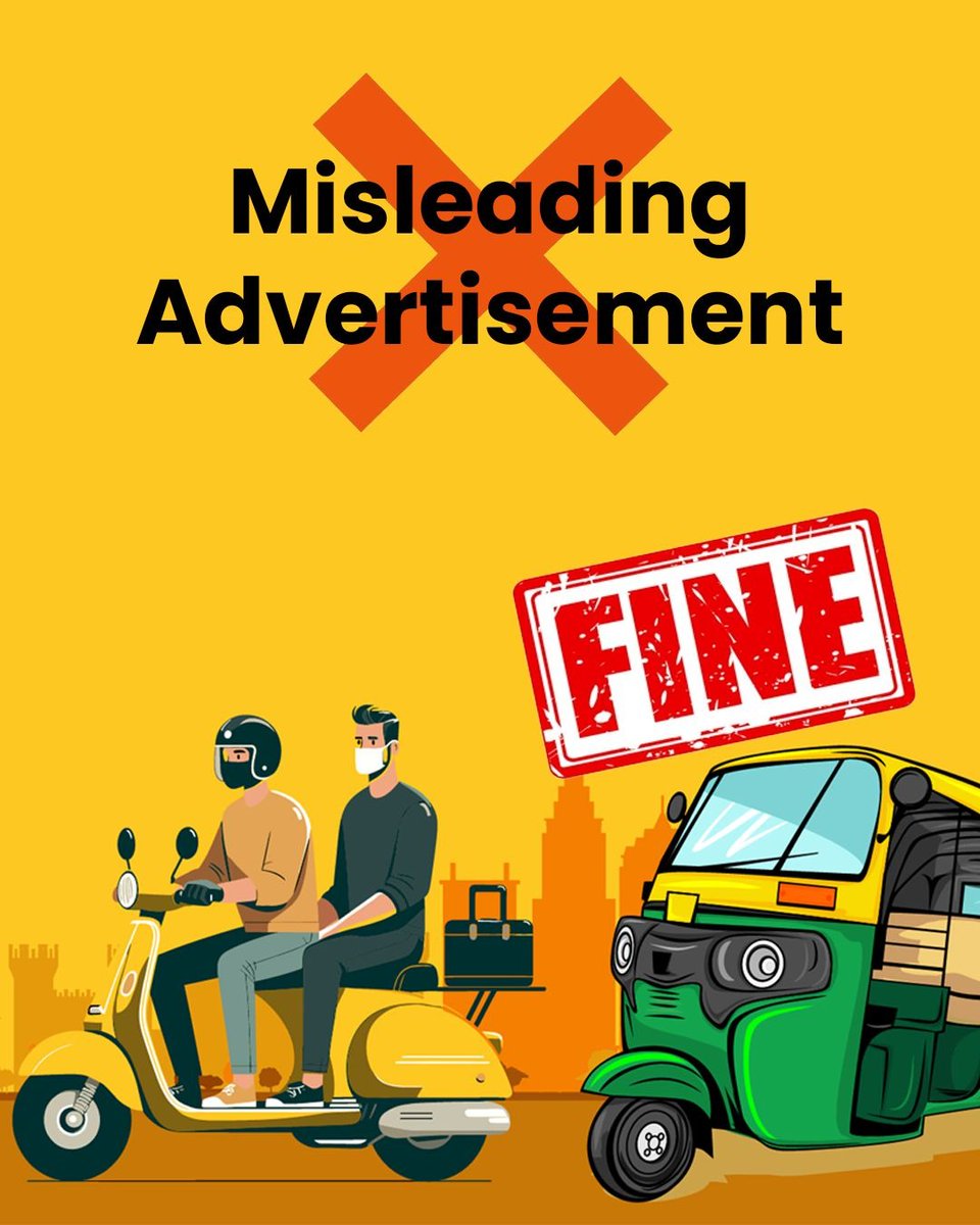 JoshiPralhad's tweet photo. Protecting Consumers, Ensuring Accountability.
In a firm move to protect consumers, the Central Consumer Protection Authority (CCPA) has levied a ₹10 Lakh penalty on Rapido for misleading advertisements, directing the company to compensate affected users and immediately stop all deceptive practices.
This action sends a clear message to all businesses that misleading consumers through unfair trade practices will not be tolerated and strict consequences await those who violate the trust of consumers.
ಗ್ರಾಹಕರ ರಕ್ಷಣೆ, ಹೊಣೆಗಾರಿಕೆಯ ಖಾತರಿ
ಗ್ರಾಹಕರ ಹಿತವನ್ನು ಕಾಪಾಡುವ ದೃಢ ಕ್ರಮವಾಗಿ ಕೇಂದ್ರ ಗ್ರಾಹಕ ರಕ್ಷಣಾ ಪ್ರಾಧಿಕಾರ (CCPA) ಸಂಸ್ಥೆ ತಪ್ಪು ಜಾಹೀರಾತುಗಳ ಹಿನ್ನೆಲೆಯಲ್ಲಿ ರಾಪಿಡೋಗೆ ₹10 ಲಕ್ಷ ದಂಡ ವಿಧಿಸಿದ್ದು, ಈಗಾಗಲೇ ಹಾನಿಗೊಳಗಾದ ಬಳಕೆದಾರರಿಗೆ ಪರಿಹಾರ ನೀಡುವಂತೆ ಹಾಗೂ ತಪ್ಪು ದಾರಿಗೆಳೆಯುವ ಎಲ್ಲಾ ಜಾಹೀರಾತುಗಳನ್ನು ತಕ್ಷಣ ನಿಲ್ಲಿಸುವಂತೆ ಆದೇಶಿಸಿದೆ.
ಈ ಕ್ರಮವು ವ್ಯಾಪಾರ ಮಾಡುವ ಎಲ್ಲ ಸಂಸ್ಥೆಗಳಿಗೆ ಸ್ಪಷ್ಟ ಸಂದೇಶ ನೀಡುತ್ತದೆ – ತಪ್ಪು ಜಾಹೀರಾತುಗಳು ಹಾಗೂ ಅನ್ಯಾಯ ವ್ಯಾಪಾರ ಕ್ರಮಗಳ ಮೂಲಕ ಗ್ರಾಹಕರನ್ನು ತಪ್ಪು ದಾರಿಗೆಳೆಯುವುದನ್ನು ಯಾವತ್ತೂ ಸಹಿಸಲಾಗುವುದಿಲ್ಲ. ಗ್ರಾಹಕರ ವಿಶ್ವಾಸಕ್ಕೆ ಧಕ್ಕೆ ತರುವವರು ಕಠಿಣ ಶಿಕ್ಷೆ ಎದುರಿಸಬೇಕಾಗುತ್ತದೆ.
#ConsumersFirst @jagograhakjago
https://t.co/UbN2T4h2LR