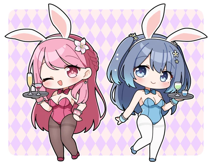 バニーの日なのでかずみんとお友達のまちちゃん描いてみたよ～ #バニーの日 #かずみんあーと #まちまっち描いたよ
