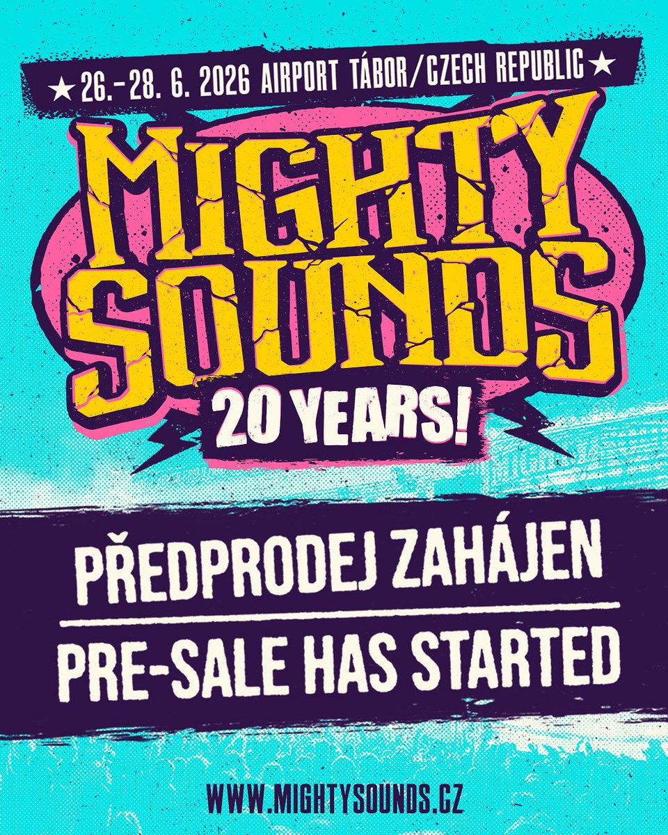 MightySounds's tweet image. From now on, pre-sale of all types of tickets and vouchers for the 20th edition are open to everyone. Don't hesitate, there are 𝐨𝐧𝐥𝐲 𝟏,𝟎𝟎𝟎 𝐬𝐭𝐚𝐧𝐝𝐚𝐫𝐝 𝐭𝐢𝐜𝐤𝐞𝐭𝐬 available for 135 Eur! 

🎟️ 𝐁𝐮𝐲 𝐡𝐞𝐫𝐞: 1url.cz/@MightyTickets…