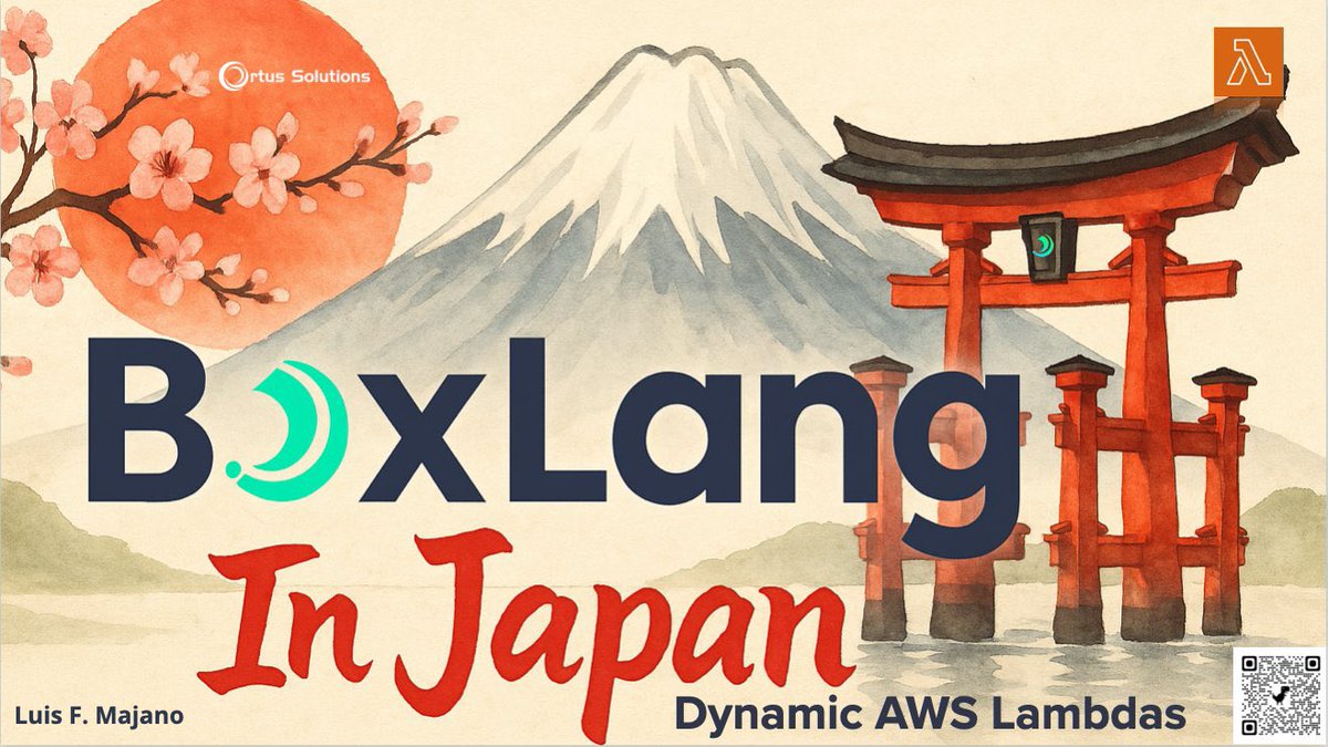🌏 The #BoxLang World Tour lands in Japan 🇯🇵!

Our CEO <a href="/lmajano/">Luis Majano</a> will present:
🚀 Building Dynamic AWS Lambda Applications with BoxLang

Discover how BoxLang is redefining serverless on the JVM.
👉 boxlang.io | try.boxlang.io

#AWSLambda #Serverless
