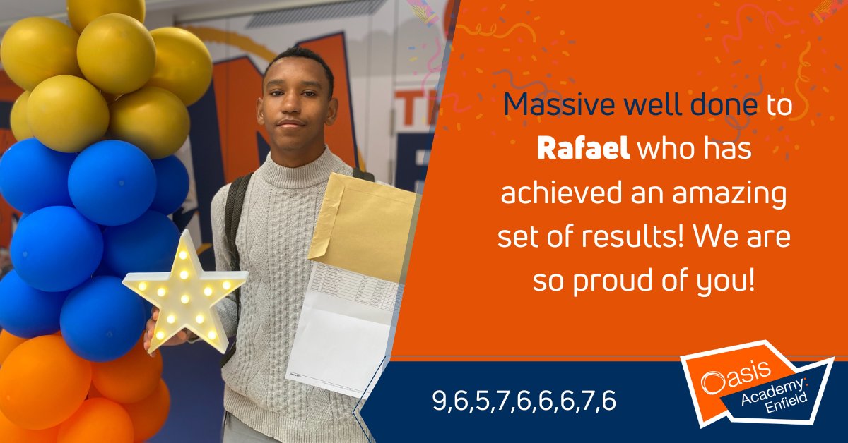 Oasis Academy Enfield (@oasisenfield) on Twitter photo Well done to Rafael on your amazing results! Your dedication has been inspiring & we can’t wait to see what you do next! All the best at <a href="/NewCityCol/">New City College</a> 👏⭐️<a href="/OasisAcademies/">Oasis Academies</a> #GCSEResultsDay2025 #OCLResults2025 <a href="/EnfieldDispatch/">Enfield Dispatch</a> Well done to Rafael on your amazing results! Your dedication has been inspiring & we can’t wait to see what you do next! All the best at <a href="/NewCityCol/">New City College</a> 👏⭐️<a href="/OasisAcademies/">Oasis Academies</a> #GCSEResultsDay2025 #OCLResults2025 <a href="/EnfieldDispatch/">Enfield Dispatch</a>