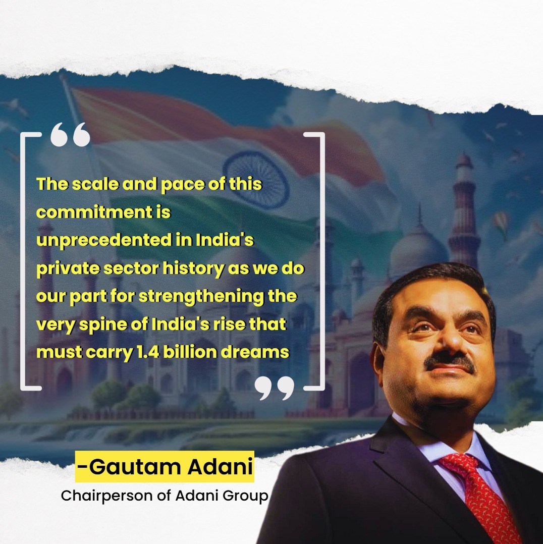 #Adani’s pledge demonstrates how private enterprise can align with national priorities. 

$100B in capex, new ports, airports, and renewable energy parks show that #India’s industrial backbone is being strengthened with bold, forward-thinking action.