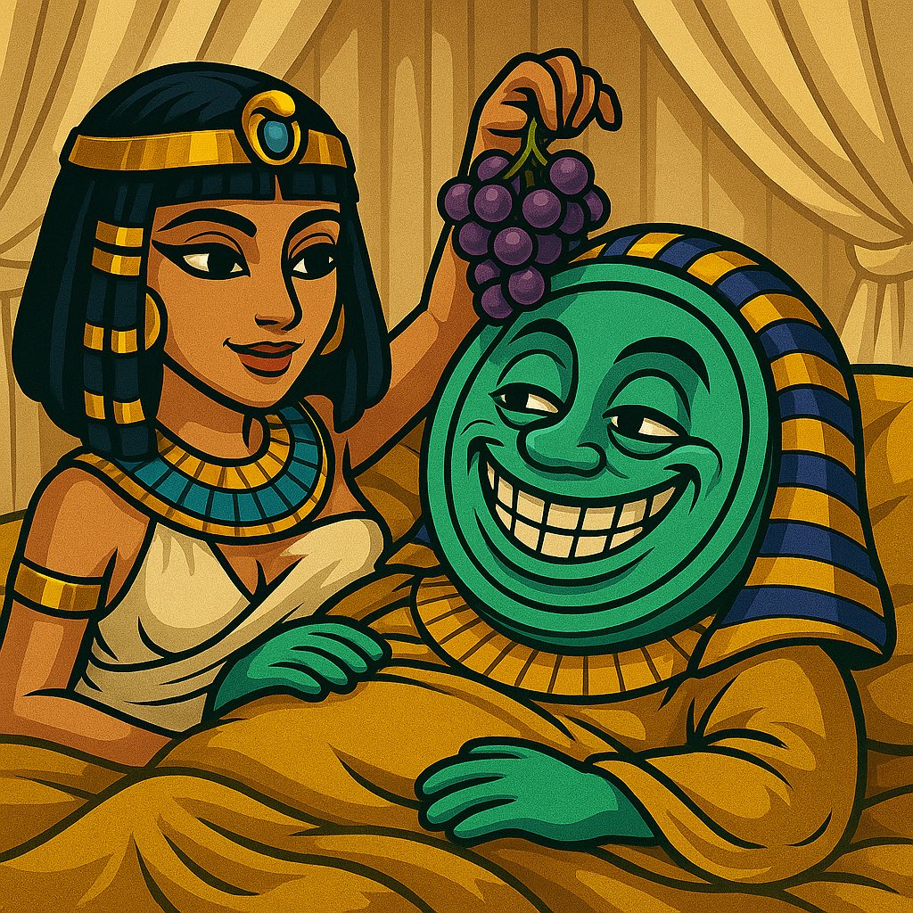 0zfuture's tweet photo. While kings ruled with crowns,
Solino ruled with charts. 📈👑
Cleopatra knows: Grapes are sweet,
but Solino profits are sweeter. 🍇⚡️

#SolinoDynasty #CryptoPharaoh #CoinEmpire #CleopatraVibes #HODLKing #PyramidProfits #MemeCoinGod https://t.co/oLyJ3ZbtDQ