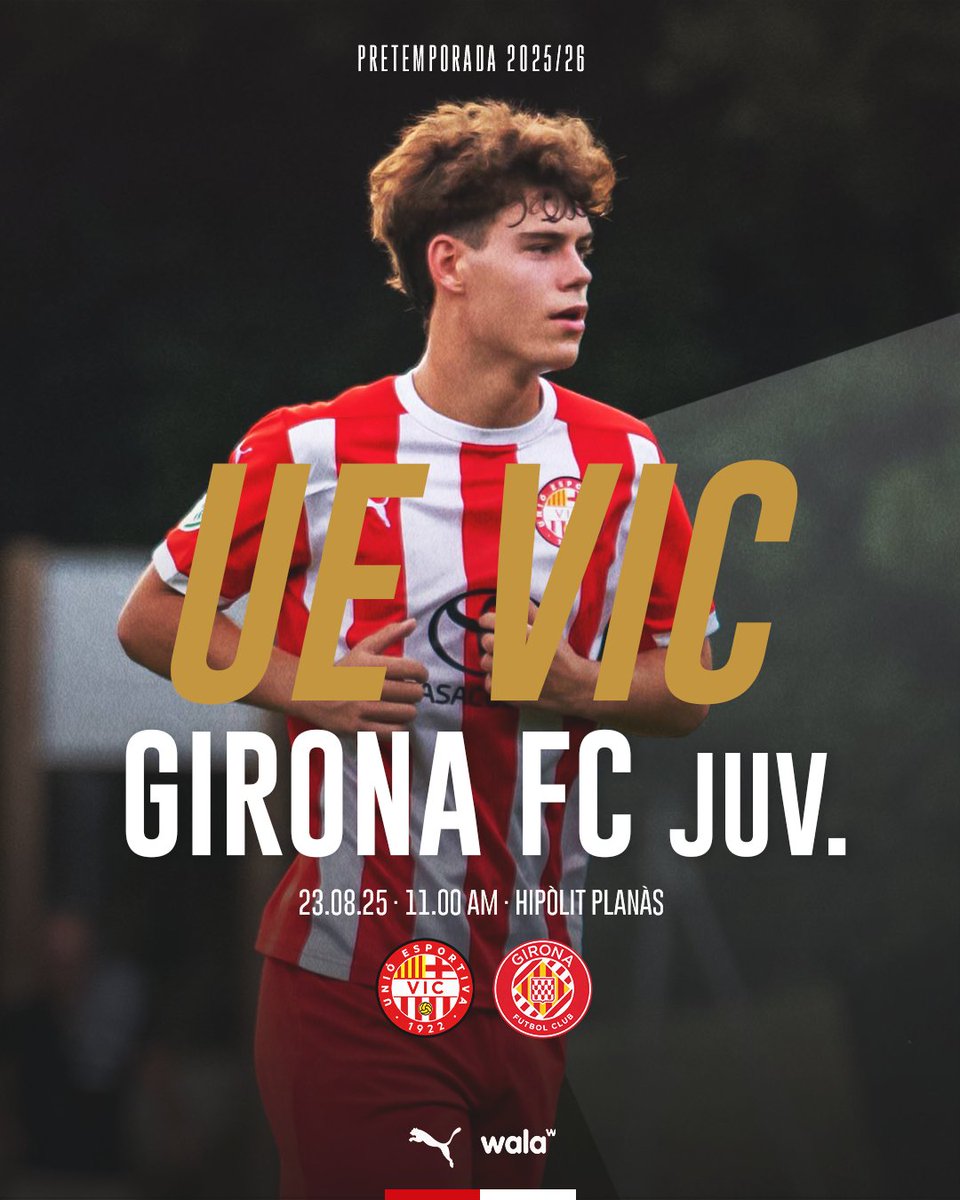 𝐏𝐑𝐄𝐓𝐄𝐌𝐏𝐎𝐑𝐀𝐃𝐀 𝟚𝟝/𝟚𝟞

Hipòlit Planàs 📍
<a href="/GFCAcademia/">Girona FC Acadèmia</a> Juv. 🆚
23.08.25 // 11.00 h

#SomUEVic 🔴⚪️