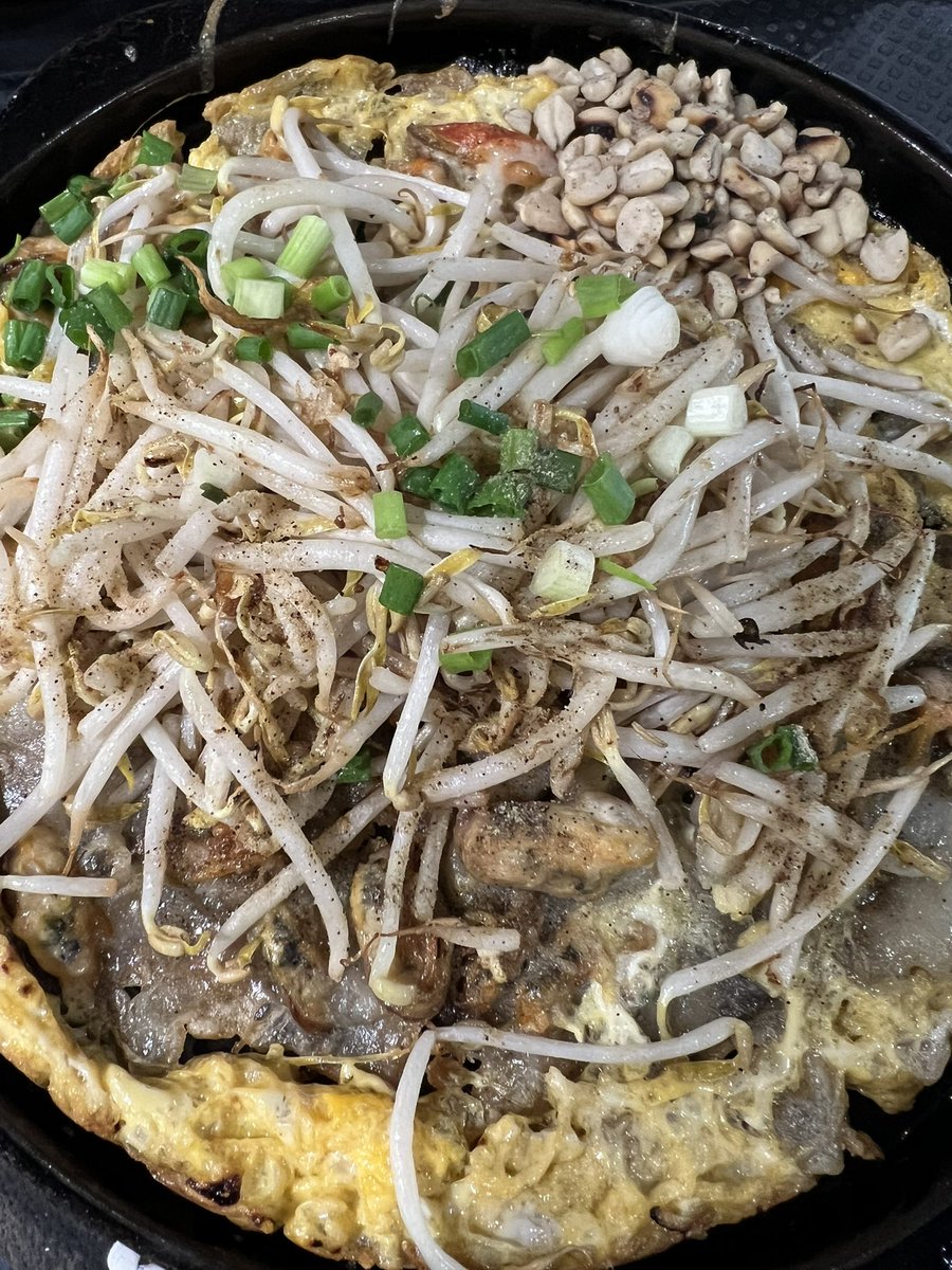 หอยทอดแบบขอผักสุกๆ