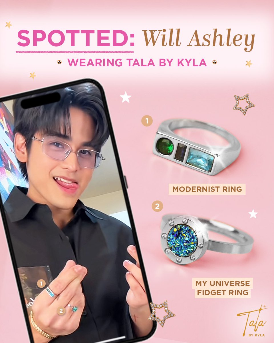 talabykyla's tweet photo. SPOTTED: 𝗪𝗶𝗹𝗹 𝗔𝘀𝗵𝗹𝗲𝘆 wearing our TALA Men Rings 💫

Get them here 🌌

Modernist Ring: 
Shopee: https://t.co/eggQrTQG1c
Tiktok: https://t.co/blysSSHjTS

My Universe Fidget Ring:
Shopee: https://t.co/TQGwuCYGOm
Tiktok:  https://t.co/UjDLjAcXoY https://t.co/QxSzVkKPO8