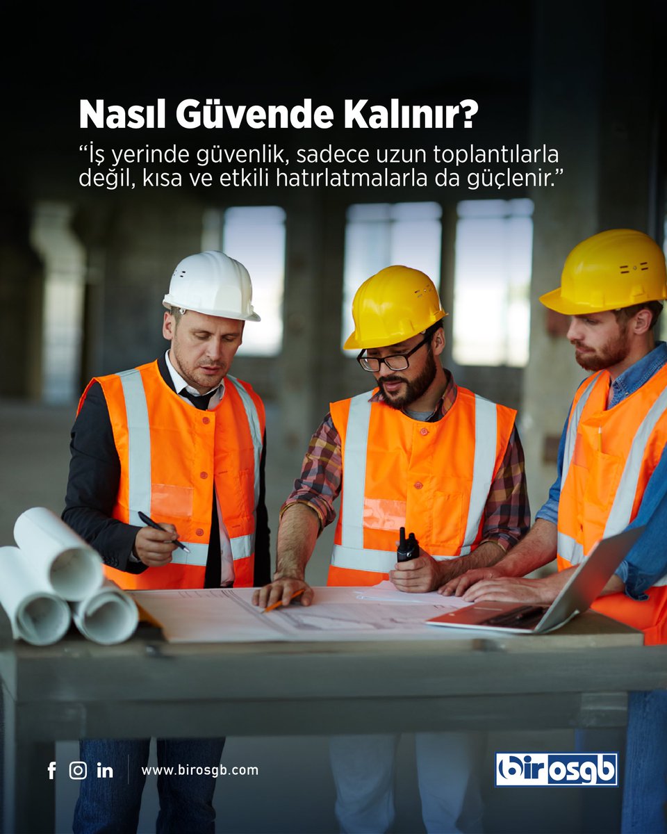 BirOSGB's tweet photo. İş yerinde güvenlik sadece uzun toplantılarla değil, kısa ve etkili hatırlatmalarla da güçlenir. ✅

Unutmayın, küçük hatırlatmalar büyük fark yaratır! ✨

#Birosgb #İSG https://t.co/qrK3A2gGBC