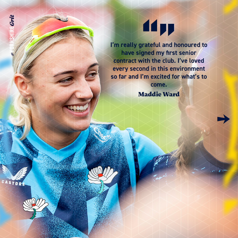 YorkshireCCC's tweet photo. Our youngest captain and only getting better 💙

Excited to see what the future holds for Maddie Ward after extending her contract with Yorkshire ✍️