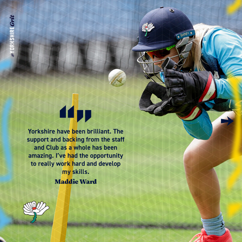 YorkshireCCC's tweet photo. Our youngest captain and only getting better 💙

Excited to see what the future holds for Maddie Ward after extending her contract with Yorkshire ✍️