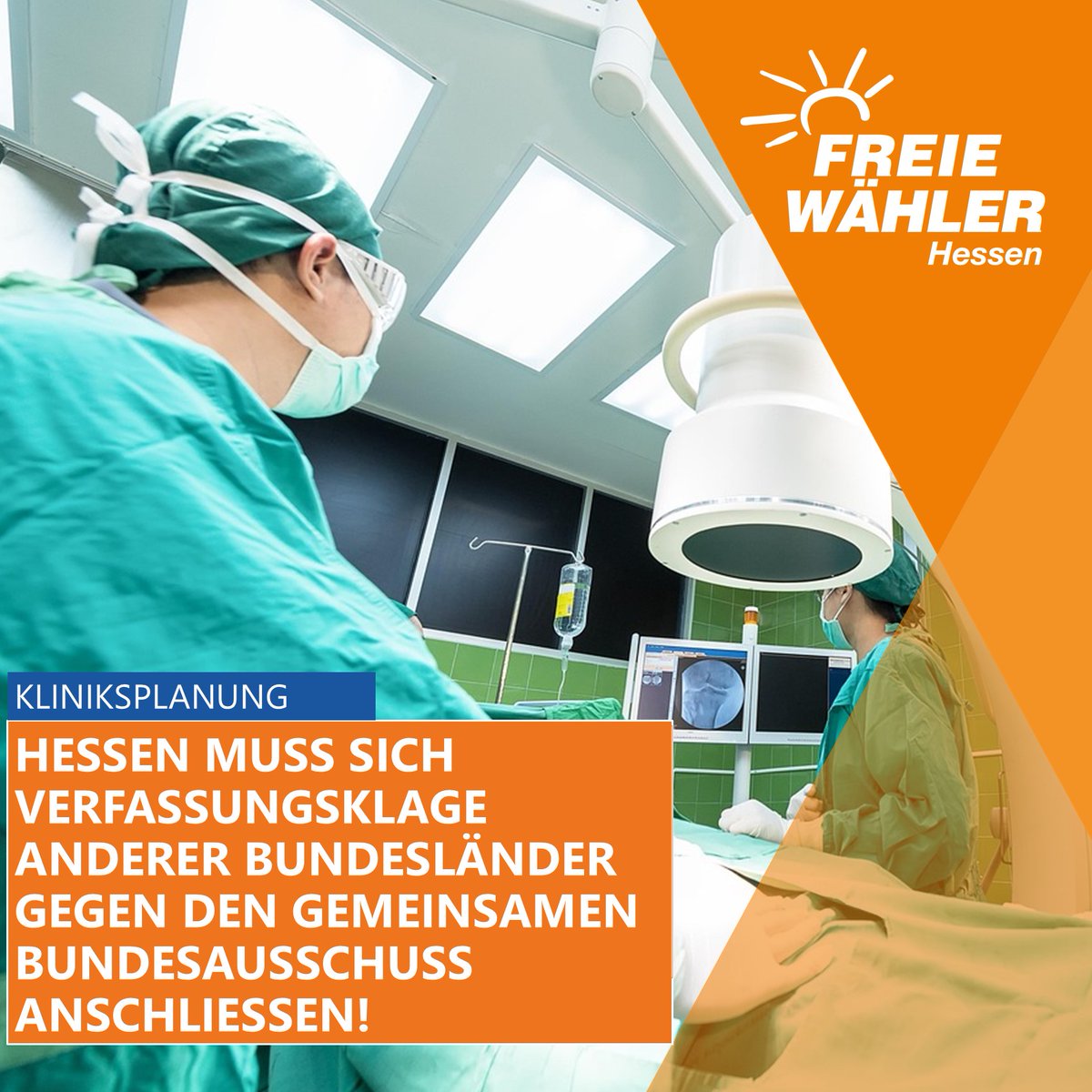 Kliniksplanung: Hessen muss sich Klage anderer Bundesländer gegen den Gemeinsamen Bundesausschuss anschließen!

freiewaehler-hessen.de/aktuelles/beit…

#FreieWähler #Hessen #Gesundheit #Gesundkeitspolitik #Krankenhaus  #Bundesverfassungsgericht #Gesundheitsversorgung #ukgm #orangepower