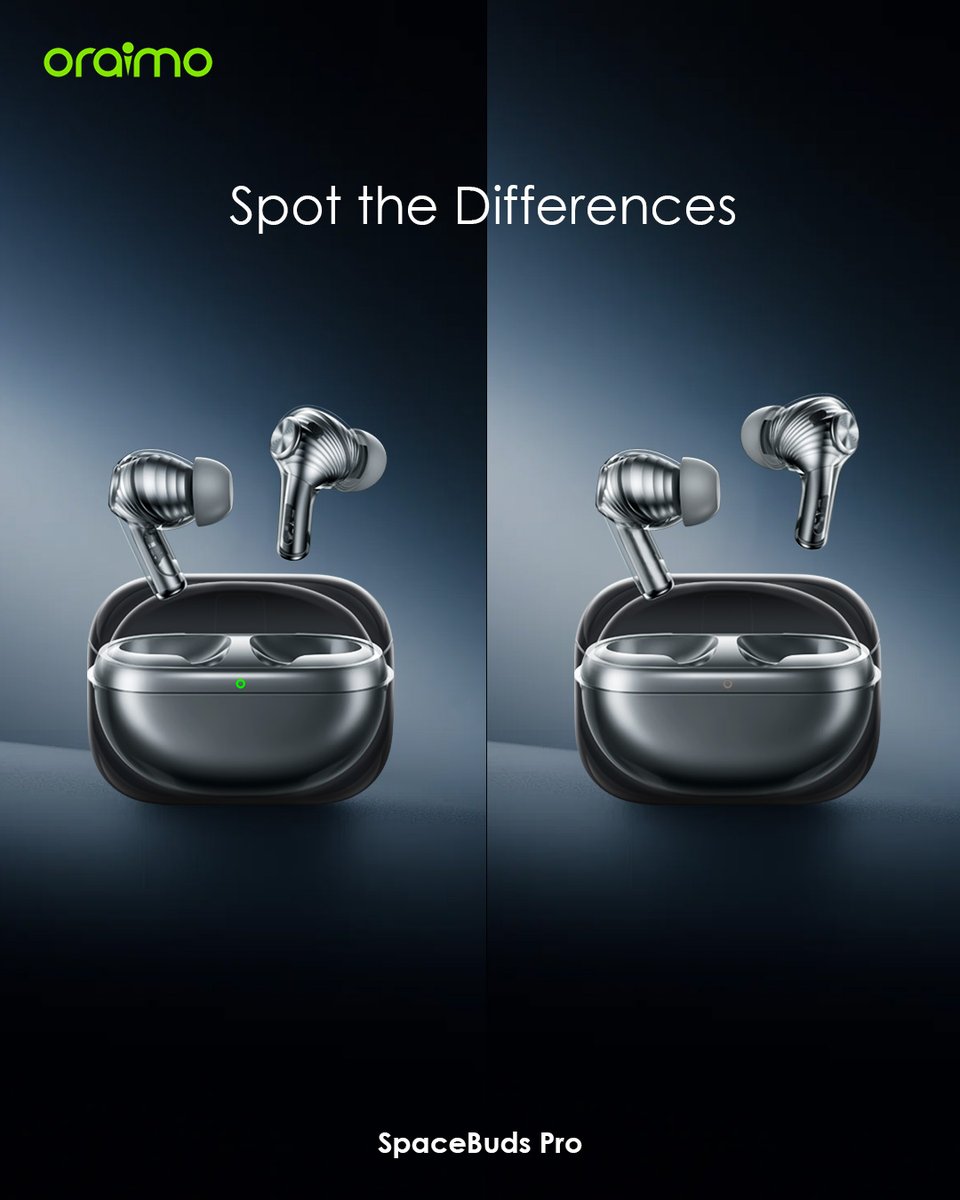 oraimo_ghana's tweet photo. Found all the differences?
What makes a product "Pro"? It's in the details
Spot the difference with enhanced touch controls, a sleek charging case, and sound so rich you'll hear every note.
What is the difference?😜
#oraimo #oraimoghana #oraimoexploring #keepexploring https://t.co/HFBRHBB5Pm
