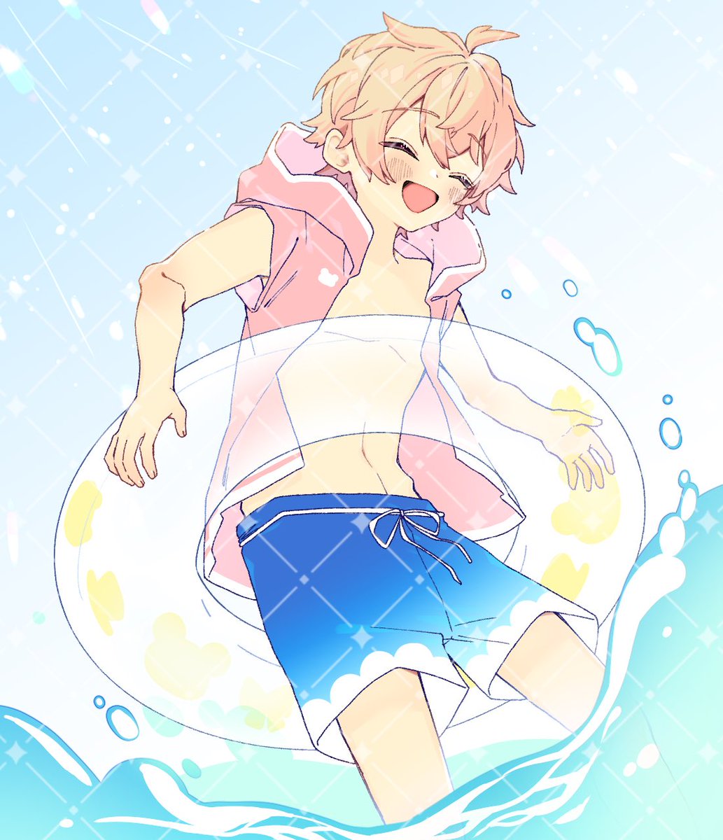 もう＋4足りるやろ〜！ってことでパネル開きました〜！！！🥳
水着ゆうとくんだよ😉🌟
8/24までは1000ptでこのネップリを差し上げます！
☆2が表情差分ネップリになってます！
一緒に夏過ごそうね😘