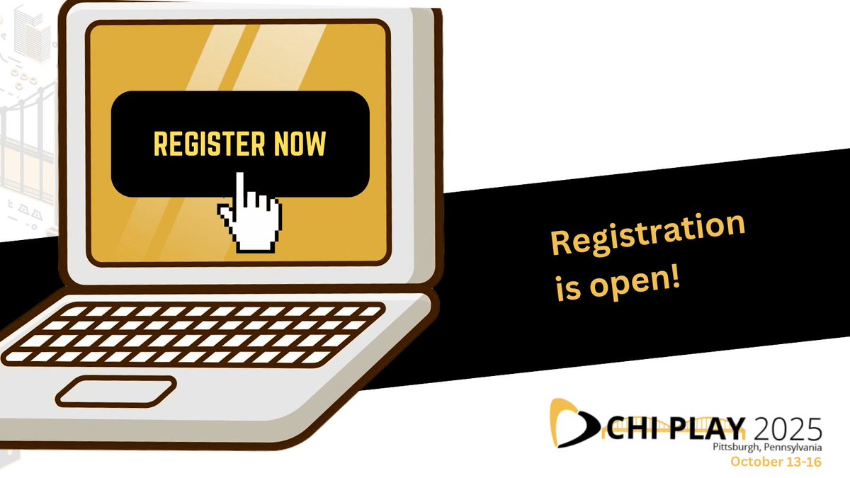 acmchiplay's tweet image. 📢 Get ready for #chiplay2025!
You can now register for online and on-site attendance.
Find out more about our registration fees and register here: chiplay.acm.org/2025/registrat…
#chiplay
@sigchi #chiplay