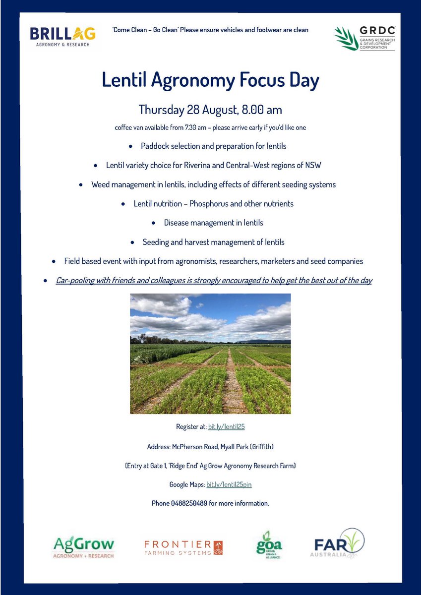 Will be part of the discussion at next weeks Lentil Agronomy Day. Please register to attend