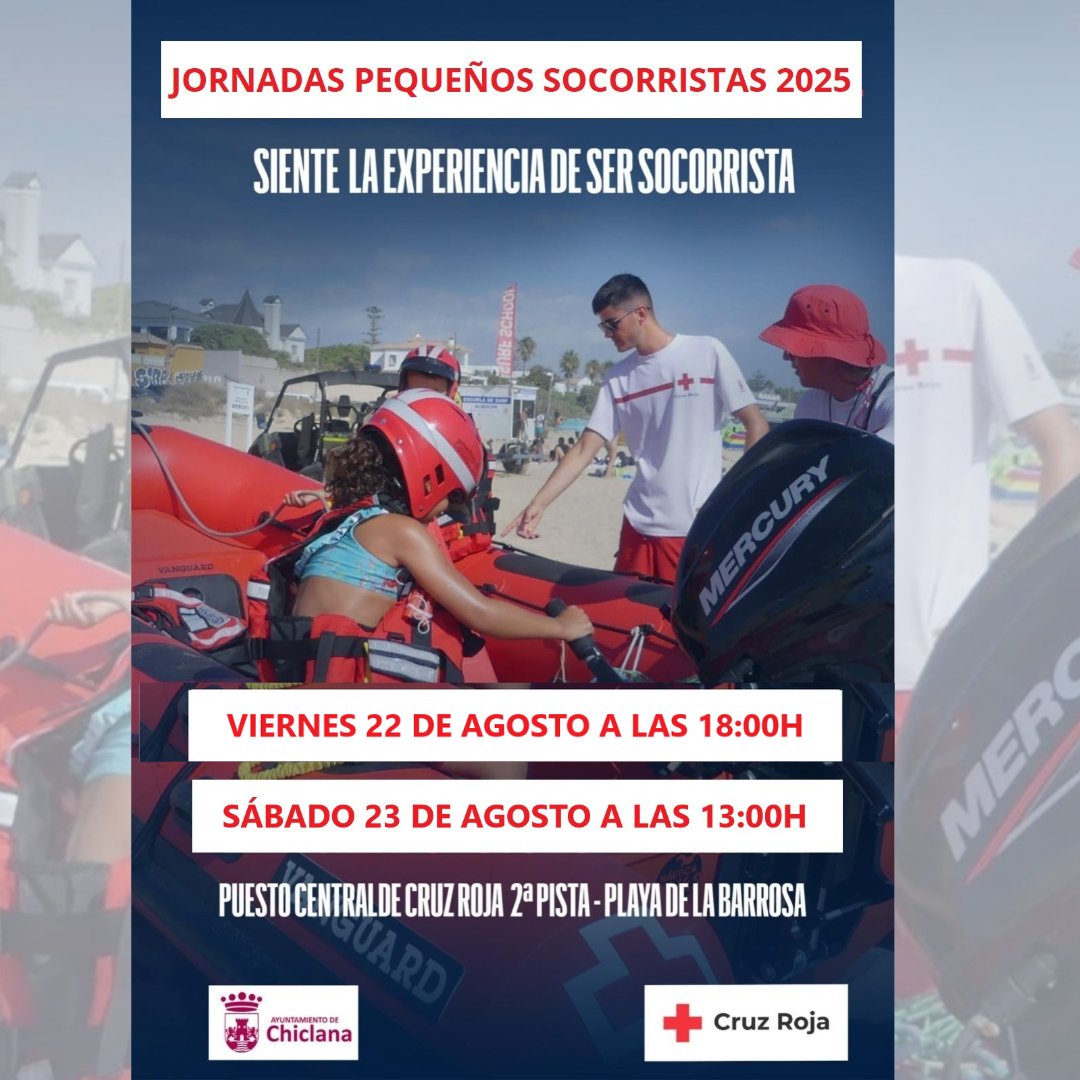 ¿Te quedaste con las ganas de vivir la experiencia de ser socorristas por un día? 🛟✨
No te preocupes este viernes y sábado volvemos a repetir las jornadas de Pequeños Socorristas en la playa de la Barrosa.
📌 Viernes 22 de agosto – 18:00 h
📌 Sábado 23 de agosto – 13:00 h