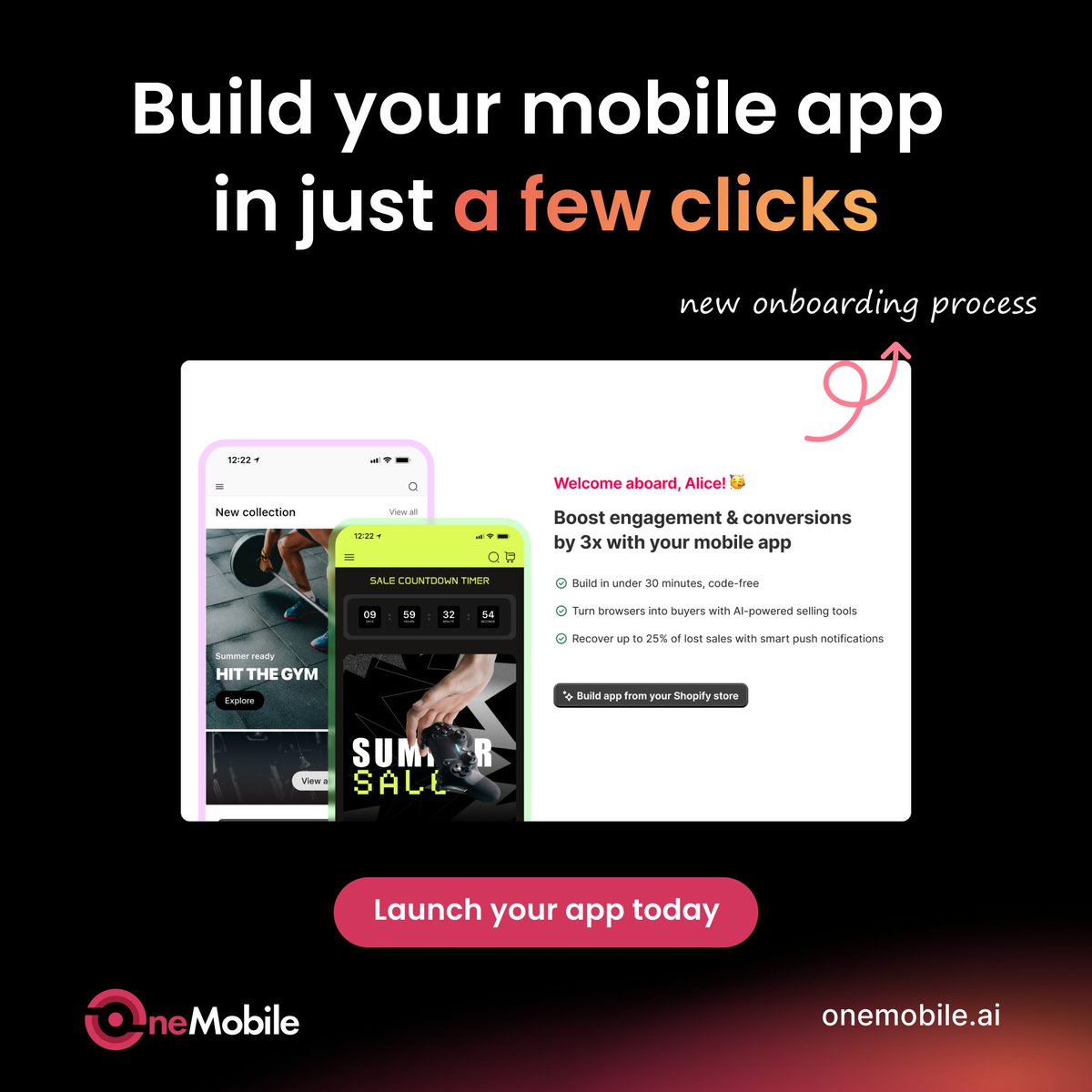 OneMobileAI's tweet photo. Get a powerful, beautiful app for your store in minutes. 🚀

Our new AI builder analyzes your store &amp; automates the entire design and setup process. No more complicated guides! 👋

See how fast it is:
https://t.co/xX2TMv2Omo
#ShopifyApp #MobileApp #AI #DesignAutomation https://t.co/wbds1HLs3x