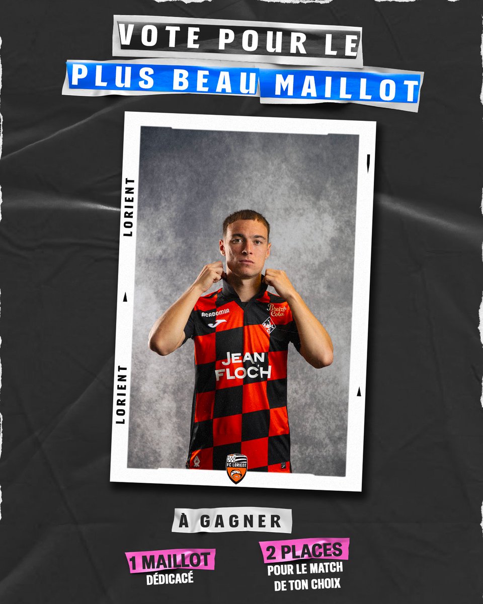FC LORIENT ๐ (@fclorient) on Twitter photo Pensez-vous que l'on a cette saison le plus beau maillot de <a href="/Ligue1/">Ligue 1 McDonald's</a> ? ๐ ๐ โซ๏ธ
๐ณ๏ธ Votez dรจs maintenant โก๏ธ bit.ly/4lGV543
๐ 1 maillot dรฉdicacรฉ + 2 places de match au choix Pensez-vous que l'on a cette saison le plus beau maillot de <a href="/Ligue1/">Ligue 1 McDonald's</a> ? ๐ ๐ โซ๏ธ
๐ณ๏ธ Votez dรจs maintenant โก๏ธ bit.ly/4lGV543
๐ 1 maillot dรฉdicacรฉ + 2 places de match au choix