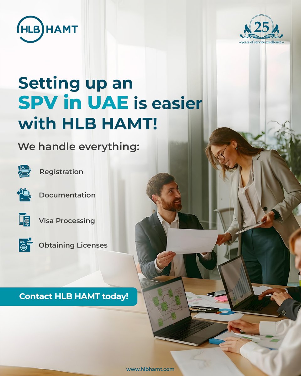 Thinking of SPV company setup in Dubai?
Read more: hlbhamt.com/services/trust…

HLB HAMT helps you protect assets, reduce risks &amp; structure investments with expert SPV setup services across the UAE.

#SpecialPurposeVehicle #SPV #UAE #HLBHAMT
