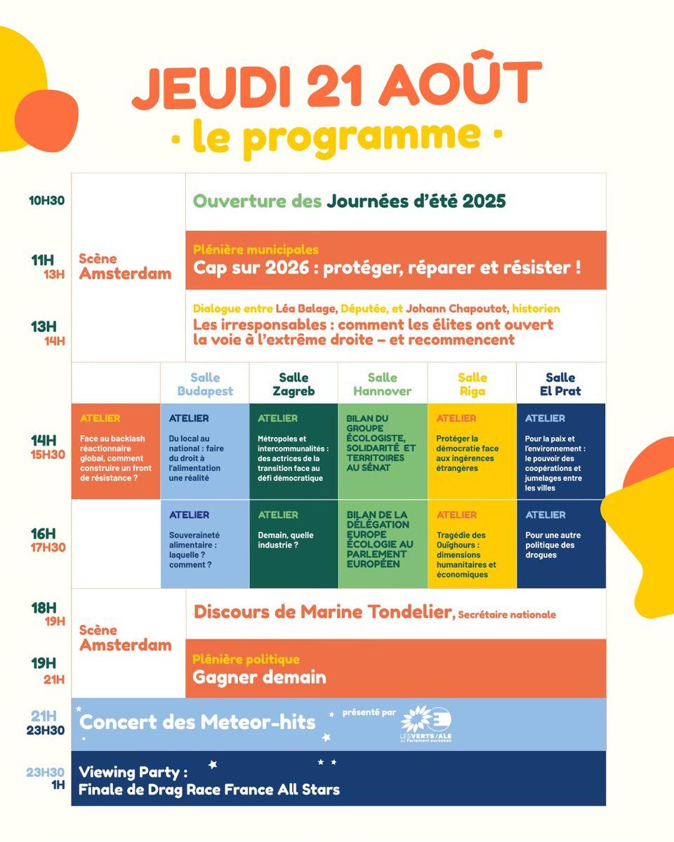 Les Écologistes Pays de la Loire 💚🌻 (@eelv_pdl) on Twitter photo C'est parti pour les <a href="/Journeesdete/">Journées d'été des écologistes</a> des Écologistes ! 🌻💚
Au programme du jour : C'est parti pour les <a href="/Journeesdete/">Journées d'été des écologistes</a> des Écologistes ! 🌻💚
Au programme du jour :