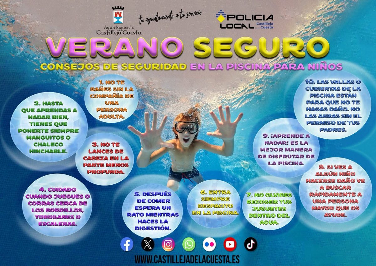 POLICIA LOCAL CASTILLEJA DE LA CUESTA (@policialocalcc) on Twitter photo Aunque han bajado las #temperaturas, aun queda verano y nosotros seguimos en modo #VeranoSeguro ¿Y tú?
Sigue estos #10consejos que desde el <a href="/CastillejaCta/">Ayuntamiento de Castilleja de la Cuesta</a> te damos para pasarlo sin sobresaltos.
#Prevención #VeranoSeguro
#OjoPequeAlAgua👁👌🏼
#21Agosto
#PoliciaCastilleja Aunque han bajado las #temperaturas, aun queda verano y nosotros seguimos en modo #VeranoSeguro ¿Y tú?
Sigue estos #10consejos que desde el <a href="/CastillejaCta/">Ayuntamiento de Castilleja de la Cuesta</a> te damos para pasarlo sin sobresaltos.
#Prevención #VeranoSeguro
#OjoPequeAlAgua👁👌🏼
#21Agosto
#PoliciaCastilleja