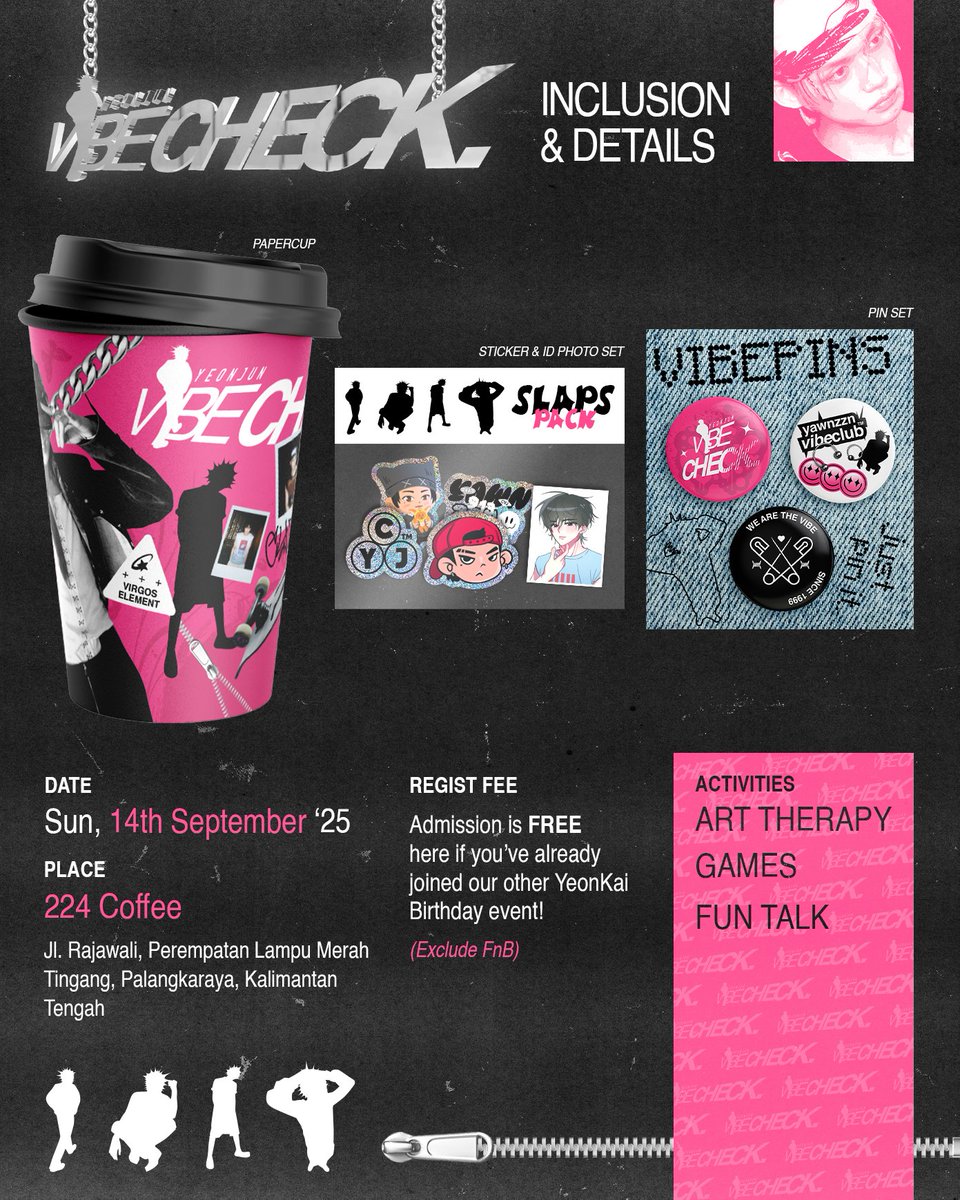 moa_pky's tweet photo. ⚡ VIBE CHECK : Yeonjun Birthday Cafe Event ⚡
Palangka Raya, are you ready to pass the vibe? 🖤

📅 14 Sept 2025 | 14.00 WIB
📍 224 Coffee, Palangka Raya
🎟 FREE entry if you joined our YeonKai Bday Event (exclude F&amp;B) https://t.co/C8CLiCctsg