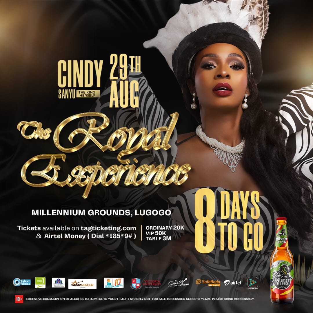 🎓 Economist 🕵📈 (@opoyafrancis) on Twitter photo Let the count down begin.. 8 Days to go 🥳 start securing your tickets 🎫 via tagticketing.com. don't miss The King Herself <a href="/CindySanyu_UG/">CINDY SANYU</a>
Ord: 20K | VIP: 50K | Table: 3M
#TheRoyalExperience
#Tagevents Let the count down begin.. 8 Days to go 🥳 start securing your tickets 🎫 via tagticketing.com. don't miss The King Herself <a href="/CindySanyu_UG/">CINDY SANYU</a>
Ord: 20K | VIP: 50K | Table: 3M
#TheRoyalExperience
#Tagevents