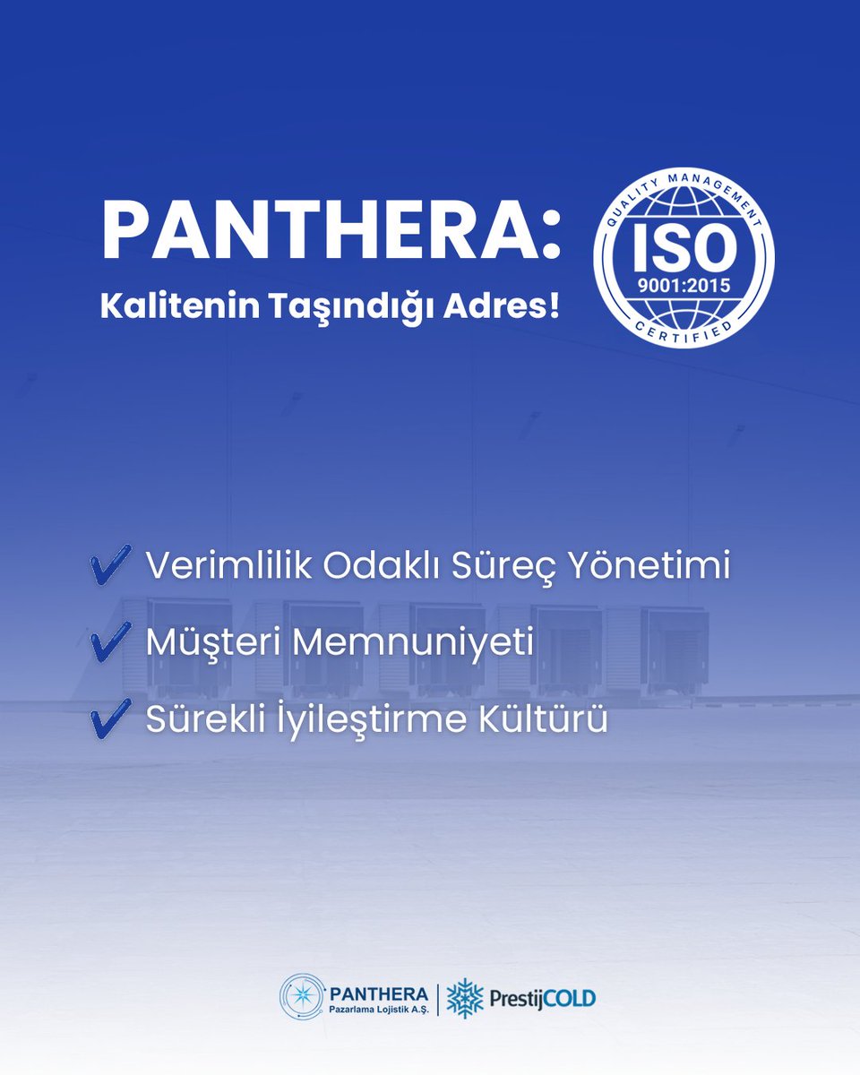 prestij_cold's tweet photo. Panthera: Kalitenin Taşındığı Adres!

ISO 9001:2015, yalnızca bir sertifika değil; müşterilerimize sunduğumuz güvenin, hizmetlerimizin standartlarının ve sürekli gelişim anlayışımızın belgesidir.

#ISO9001 #kalite #müşterimemnuniyeti #qualitycertifications https://t.co/D5EnLlr3ij