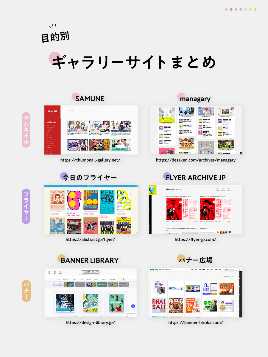 designkenkyujo's tweet photo. 目的別ギャラリーサイトまとめ https://t.co/4dVc9UZsQh