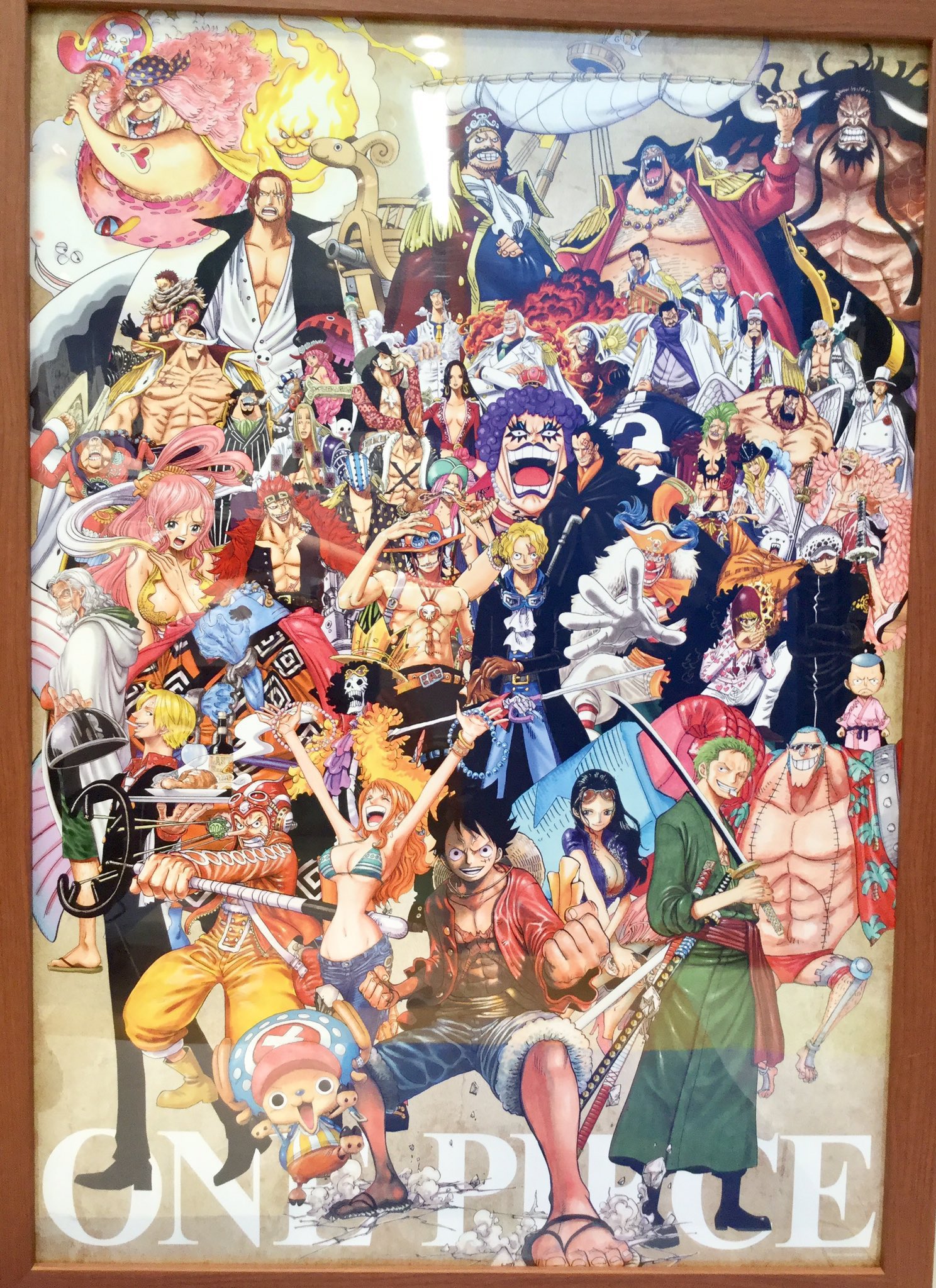 ONE PIECE 和風原画 ONE PIECE ワンピース 「大海賊百景」 複製原画 WT100記念見開き