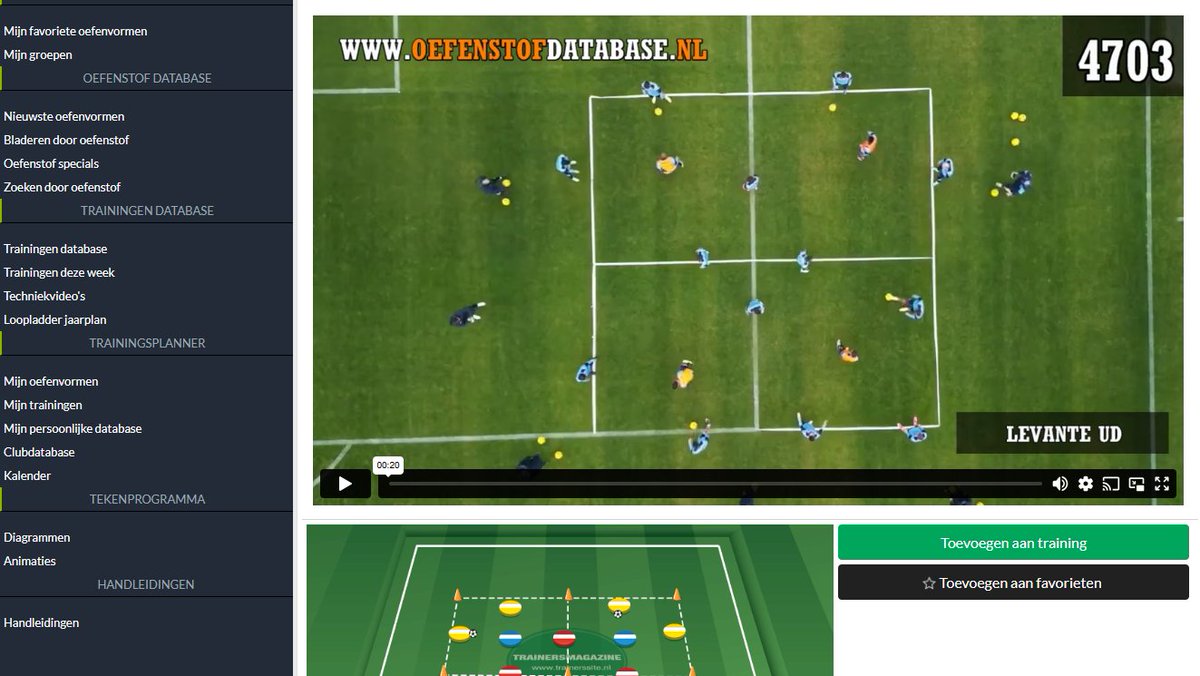 Positiespel 4v1 in 4 vakken om bijvoorbeeld het kijkgedrag te trainen (UD Levante): oefenstofdatabase.nl/?page=exercise…