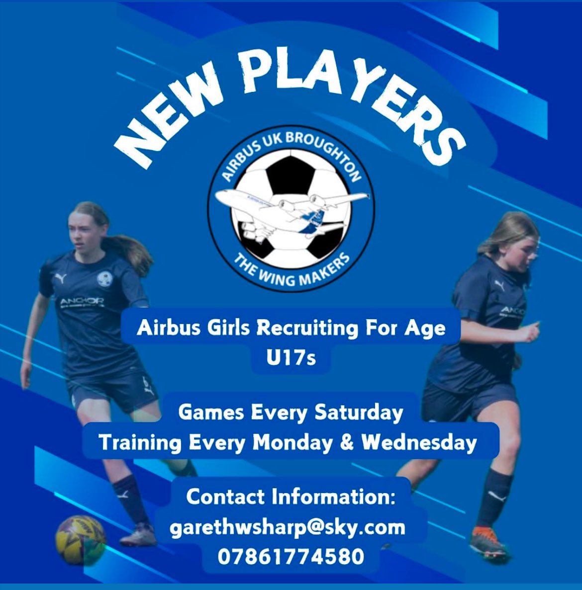 Gareth Sharp💙 (@hazzasharp) on Twitter photo Great club to be involved with if U13/14 get in touch also as starting to build a team for future ✈️✈️
<a href="/WrexhamGirlsFA/">Wrexham School Girls FA</a> <a href="/FlintGirlsFA/">Flintshire School Girls FA</a> <a href="/ElfedPEdept/">Elfed PE dept</a> <a href="/MoldAlun/">Alun School</a> <a href="/MaesGarmon/">Ysgol Maes Garmon</a> <a href="/argoed_PE/">Argoed HS PE</a> <a href="/stdavidssaltney/">St David's Saltney</a> <a href="/CastellAlun/">Castell Alun</a> <a href="/FlintshireChron/">Flintshire Live</a> <a href="/WirralSchoolsFA/">Wirral Schools FA</a> <a href="/ChesterSFA/">Chester Schools FA</a> <a href="/CheshireLive/">Cheshire Live</a> Great club to be involved with if U13/14 get in touch also as starting to build a team for future ✈️✈️
<a href="/WrexhamGirlsFA/">Wrexham School Girls FA</a> <a href="/FlintGirlsFA/">Flintshire School Girls FA</a> <a href="/ElfedPEdept/">Elfed PE dept</a> <a href="/MoldAlun/">Alun School</a> <a href="/MaesGarmon/">Ysgol Maes Garmon</a> <a href="/argoed_PE/">Argoed HS PE</a> <a href="/stdavidssaltney/">St David's Saltney</a> <a href="/CastellAlun/">Castell Alun</a> <a href="/FlintshireChron/">Flintshire Live</a> <a href="/WirralSchoolsFA/">Wirral Schools FA</a> <a href="/ChesterSFA/">Chester Schools FA</a> <a href="/CheshireLive/">Cheshire Live</a>