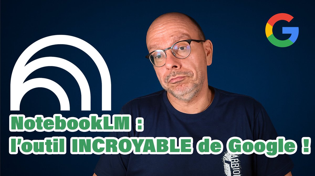 Vous connaissez NotebookLM ?... Personnellement ça fait des mois que je l'utilise, et petit à petit je lui ai découvert des usages vraiment top :-)

Petite présentation ici !
youtube.com/watch?v=kPTLrj…

Un outil "incroyable !" (nan j'ai pas répété ce mot 50 fois 😭)