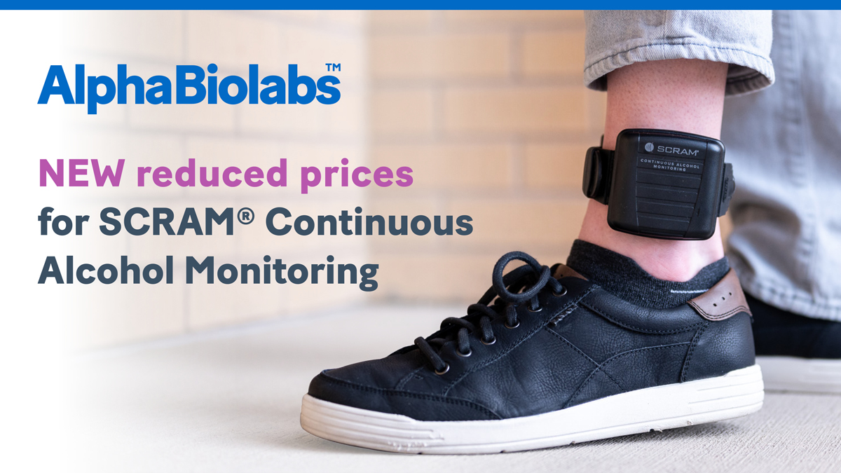NEW reduced prices for SCRAM ® Continuous Alcohol Monitoring
 
Continuous alcohol monitoring for child protection cases as part of #preproceedings or #careproceedings is now even more affordable with AlphaBiolabs.
 
The SCRAM ® ankle bracelet uses 24/7 transdermal analysis to