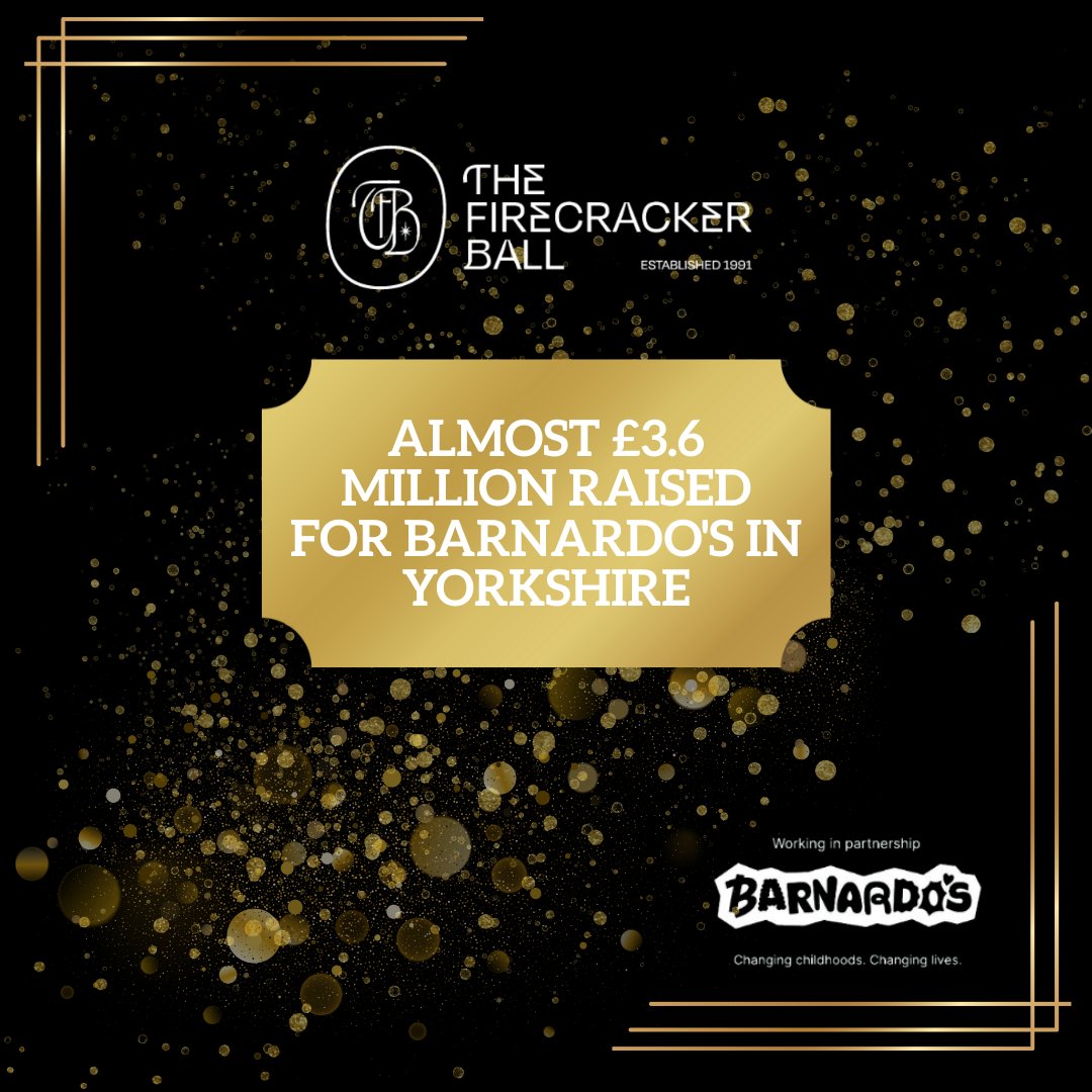 Firecracker Ball (@firecrackerball) on Twitter photo We've been supporting <a href="/barnardos/">Barnardo’s</a> for 23 years. To date we have raised a whopping,
🎉 £3.6m 🎉
A huge thank you to the people who have supported The Firecracker Ball over the years and helped change the lives of vulnerable children, young people, and families.
#Firecracker25 We've been supporting <a href="/barnardos/">Barnardo’s</a> for 23 years. To date we have raised a whopping,
🎉 £3.6m 🎉
A huge thank you to the people who have supported The Firecracker Ball over the years and helped change the lives of vulnerable children, young people, and families.
#Firecracker25