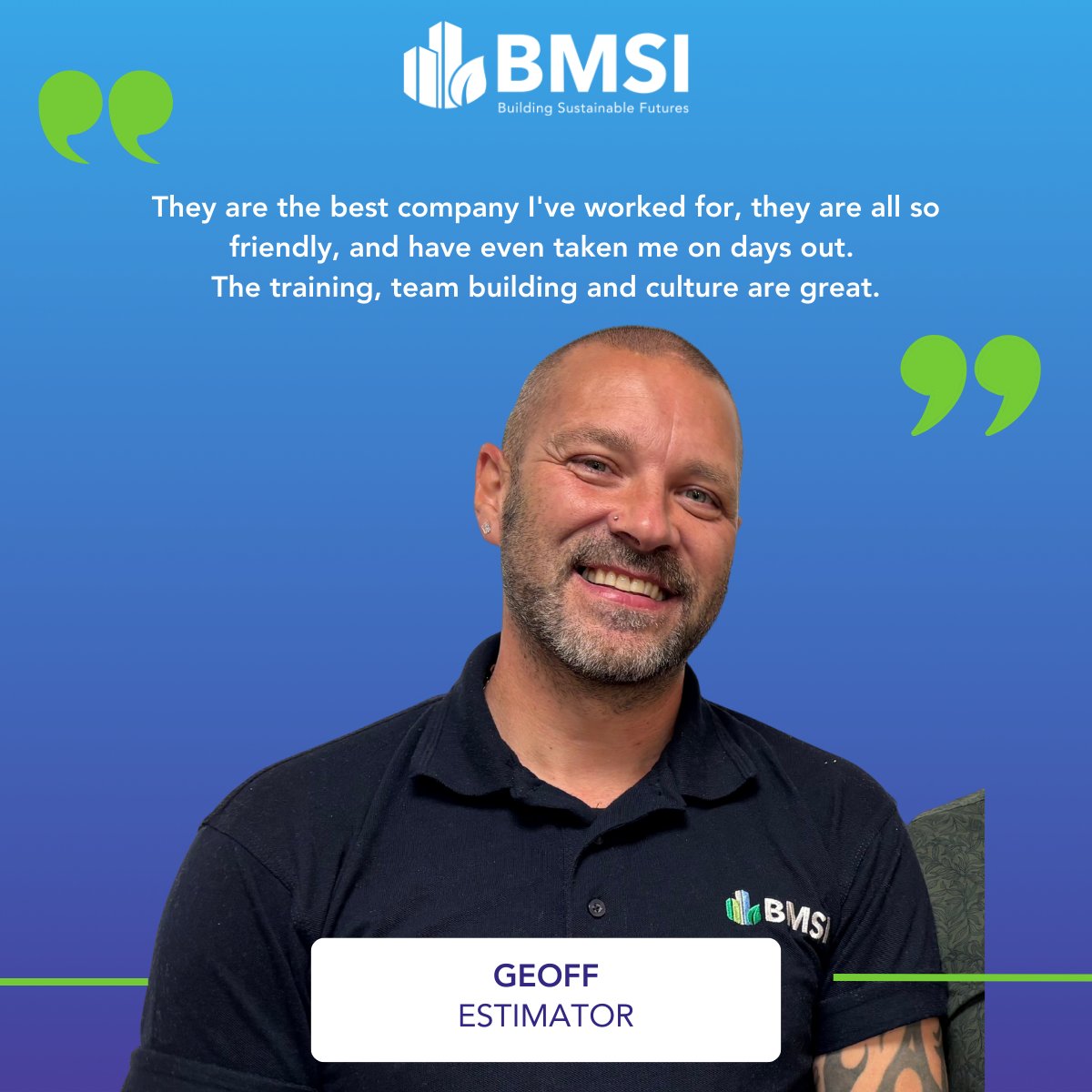 Say hello to Geoff Garrett, our new Estimator! After 17 years of building BEMS panels, Geoff is now pricing our projects. We’re excited to have him on the team. #MeetTheTeam #BMSI #Teamwork #EmployeeAppreciation