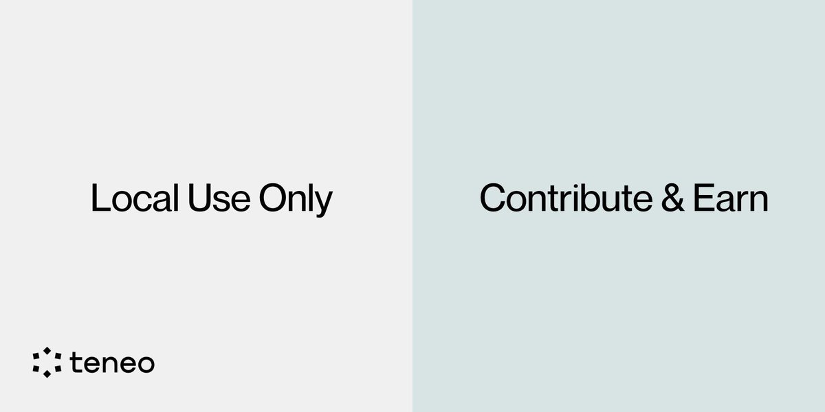 teneo_protocol's tweet image. Every Agent builds a local log.
Check your Agent Insights on the dashboard. They’re yours to keep, export, and analyze.
Two ways to run it from the extension:
◽ Local Use Only → process signals privately
◽ Contribute & Earn → power the swarm, earn rewards
🗂️ Your Agent,…