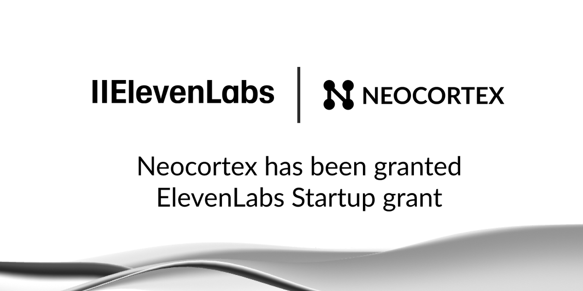 Neocortex (@neocortexlink) on Twitter photo We're excited to announce that we have been awarded <a href="/ElevenLabs/">ElevenLabs</a> Startup Grant, a program designed to give early-stage innovators access to world-class AI voice tools.
Read it here: neocortex.link/blog/08-21-25_…
#elevenlabs #voiceai #gamedev #indiedev #neocortex #conversationalai We're excited to announce that we have been awarded <a href="/ElevenLabs/">ElevenLabs</a> Startup Grant, a program designed to give early-stage innovators access to world-class AI voice tools.
Read it here: neocortex.link/blog/08-21-25_…
#elevenlabs #voiceai #gamedev #indiedev #neocortex #conversationalai