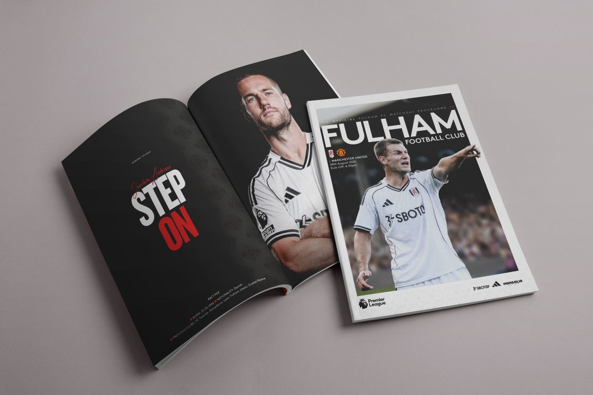<a href="/FulhamFC/">Fulham Football Club</a> v <a href="/ManUtd/">Manchester United</a> programme for this weekend. Features Joachim Andersen. <a href="/Pressboxpublish/">Pressbox Publishing</a>