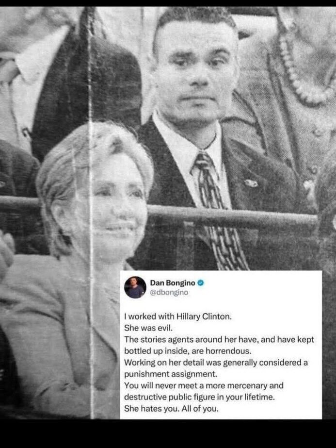 Dan knows…and we know. Hillary Clinton is an evil nasty bitch. 💯